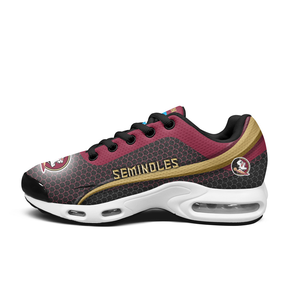 Florida State Personalized Name Team Colors Wave Line Beehive Pattern TN Air Max Shoes Air Cushion Sneakers