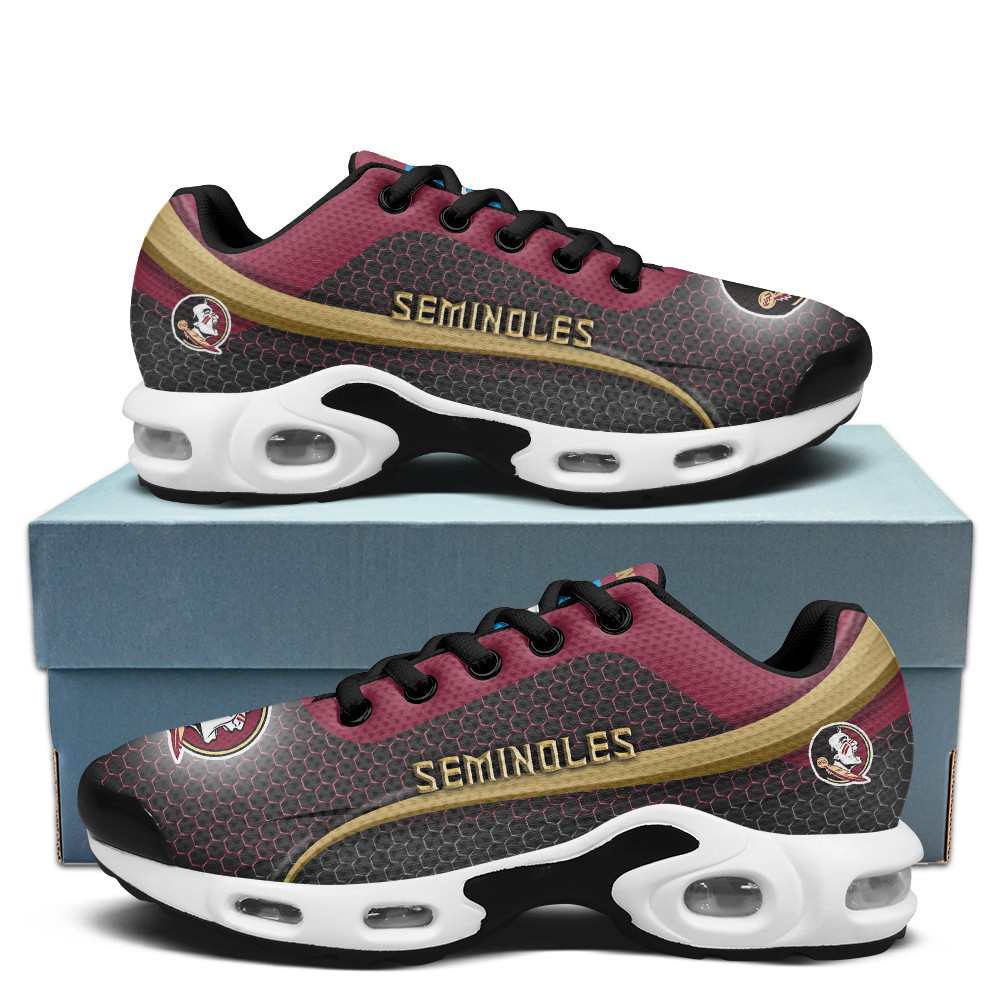 Florida State Personalized Name Team Colors Wave Line Beehive Pattern TN Shoes Air Cushion Sneakers