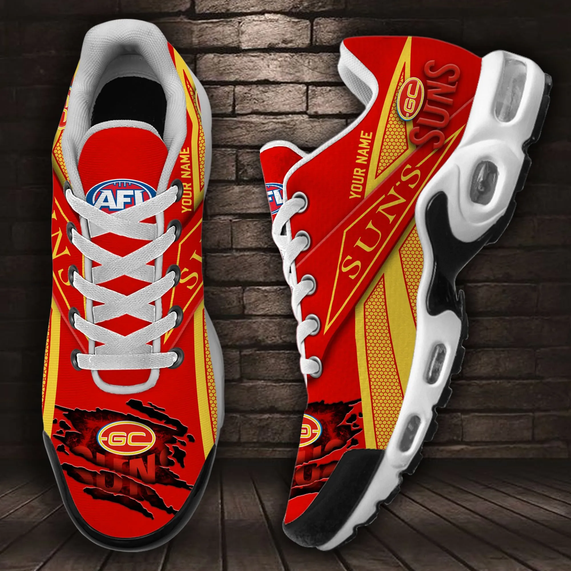 Gold Coast Suns Sport Team TN Air Max Shoes Air Cushion Sneakers 608NI-9932