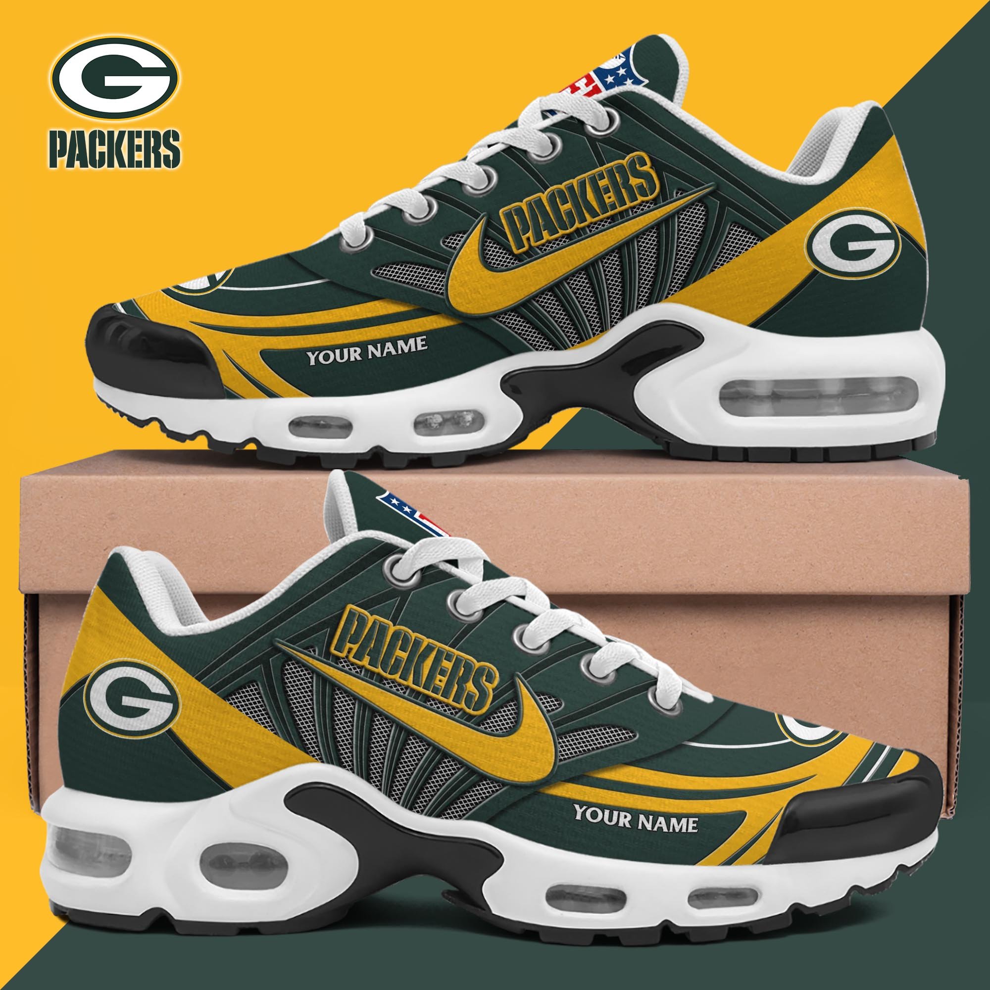 Green Bay Packers TN Shoes 2025 Version Custom Your Name 582