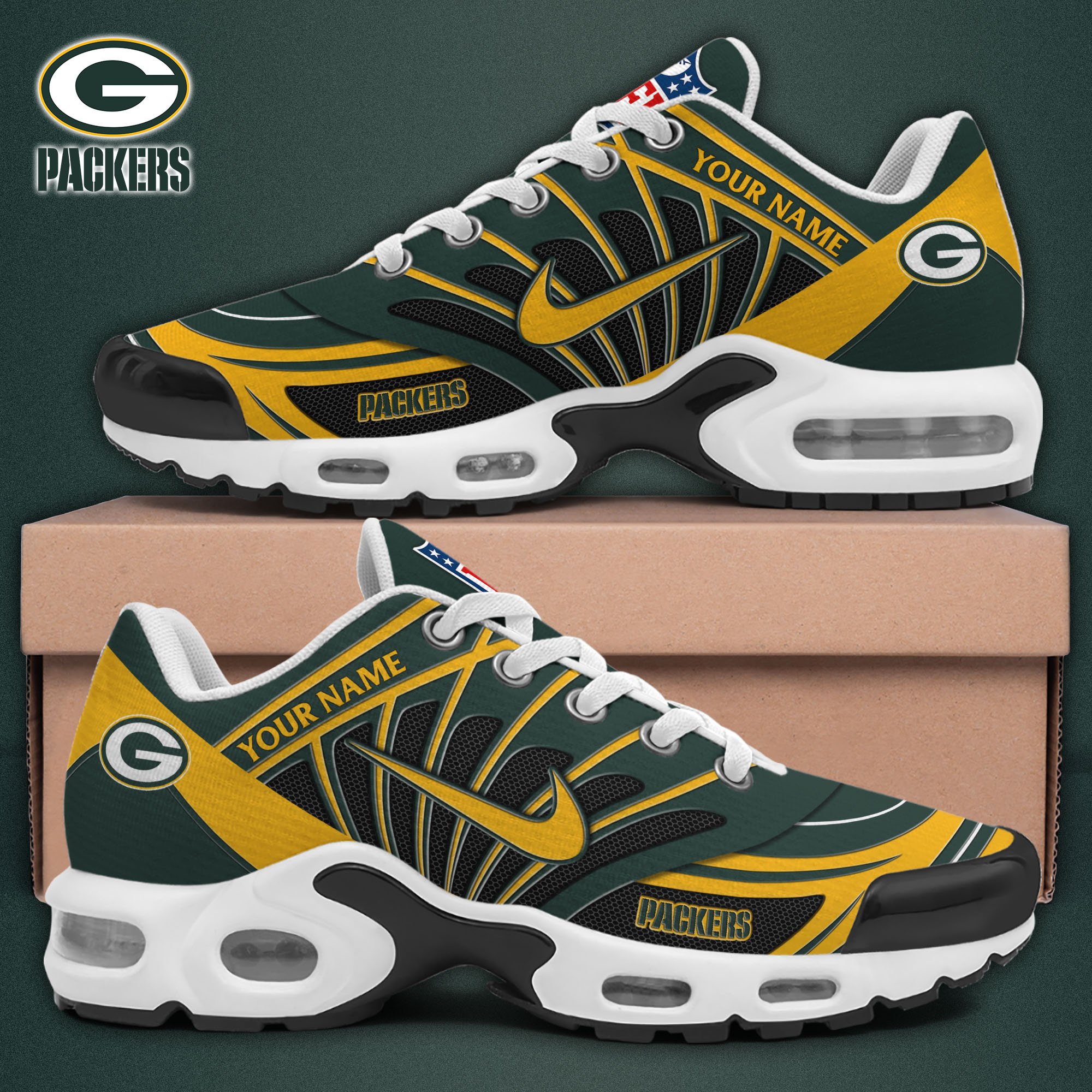 Green Bay Packers TN Shoes 2025 Versions Custom Your Name 921