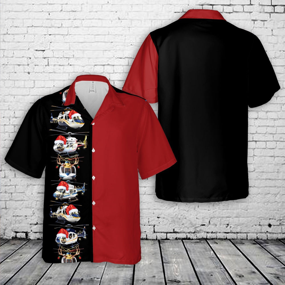 Helicopter Christmas Hawaiian Shirt, Xmas Hawaiian Shirts, Christmas Aloha Shirts