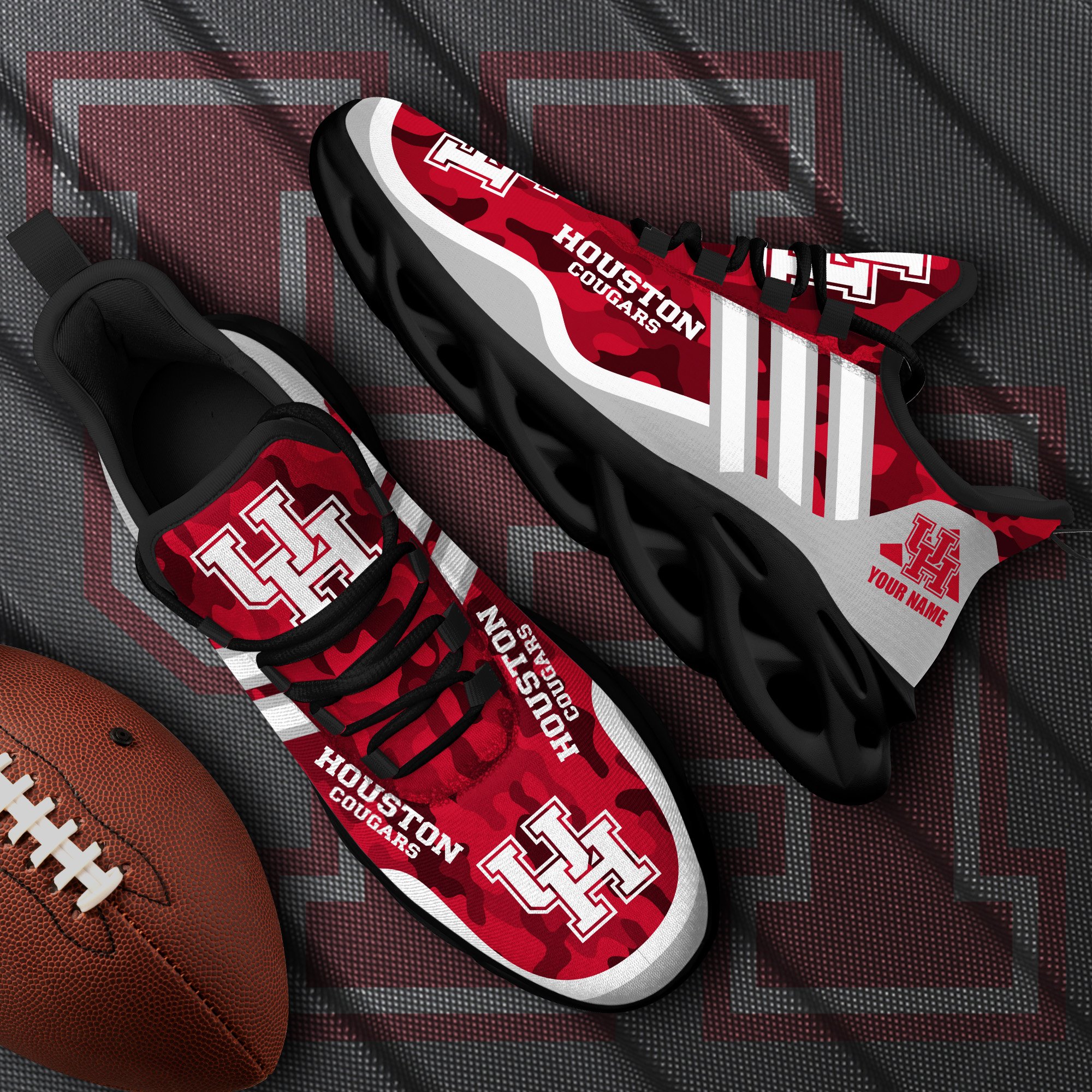 Houston Cougars Black Max Soul Shoes 2025 Versions Custom Name 466