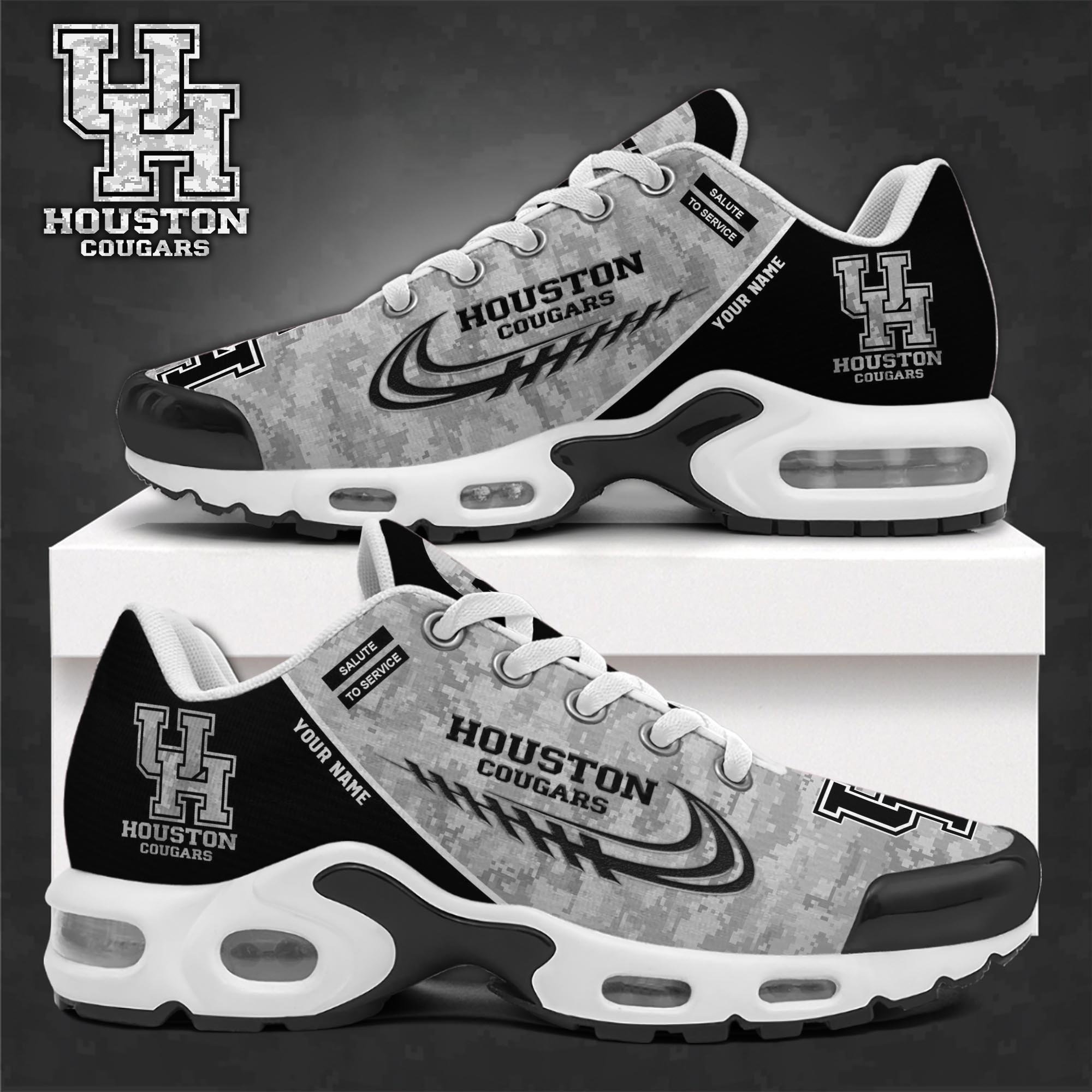 Houston Cougars TN Shoes 2025 Version Custom Name, Camouflage Shoes  
