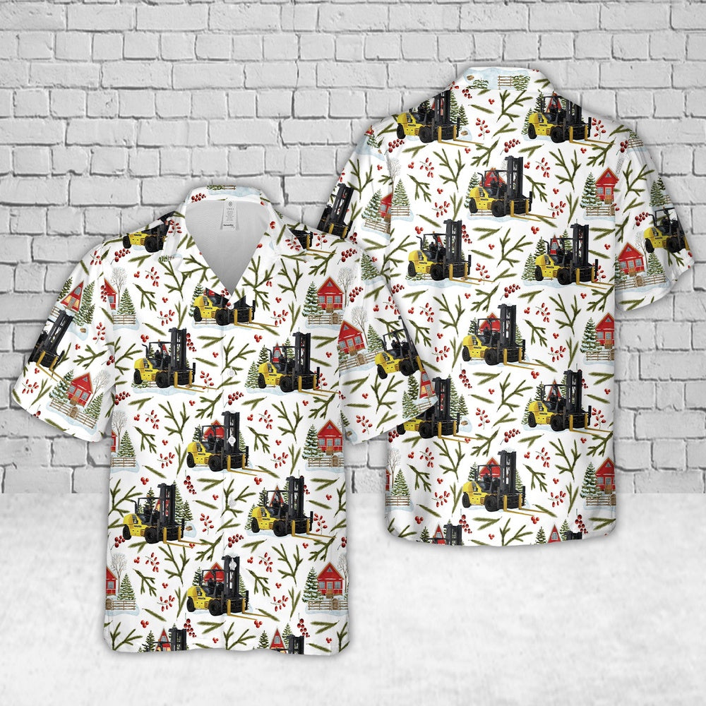 IC Pneumatic Forklift FH7080-2 Christmas Hawaiian Shirt, Xmas Hawaiian Shirts, Christmas Aloha Shirts