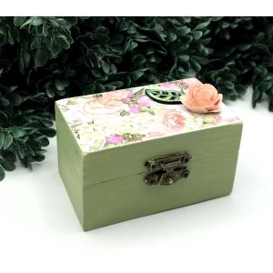 Shabby Chic Wooden Trinket Box Floral Design