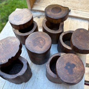 Log Shaped Natural Wooden Trunk Box