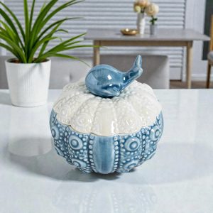 Whale Ceramic Jewelry Box | Coastal Trinket Dish