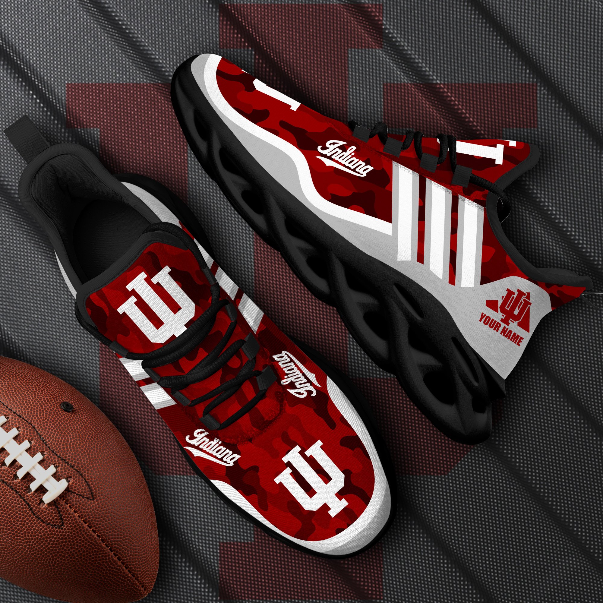 Indiana Hoosiers Black Max Soul Shoes 2025 Versions Custom Name 466