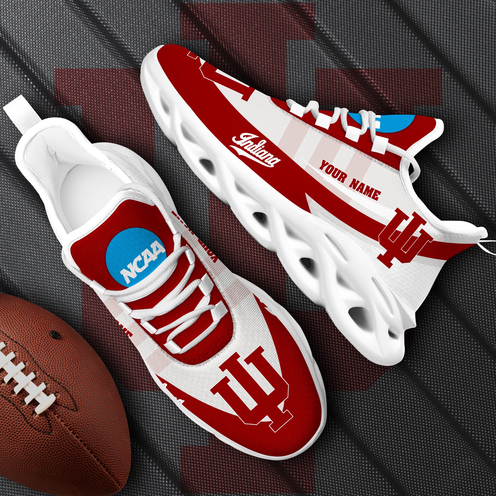 Indiana Hoosiers White Max Soul Shoes 2025 Versions Custom Your Name, Sports Gift For Fan PH019