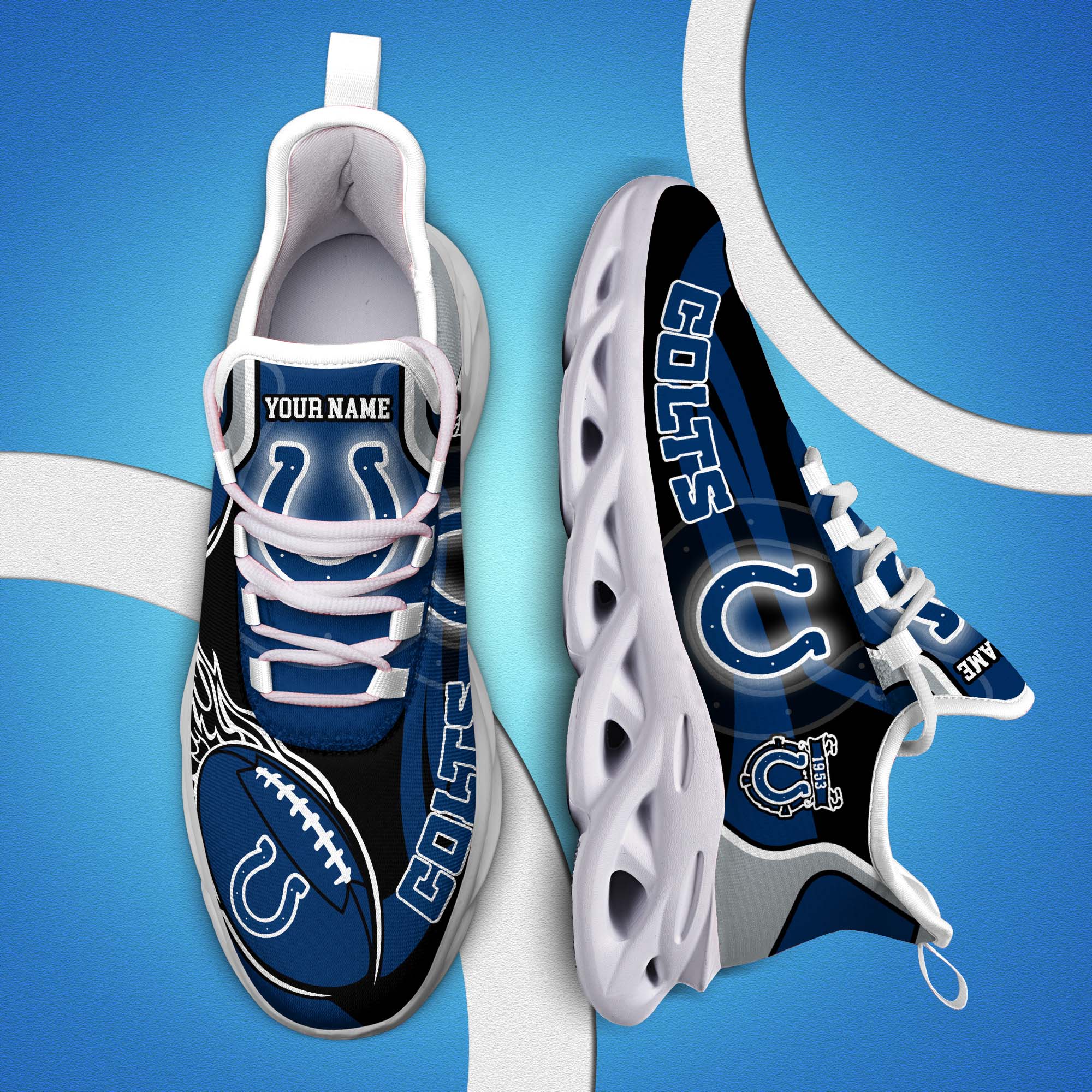 Indianapolis Colts White C Sneakers 2025 Version Personalized Your Name 090