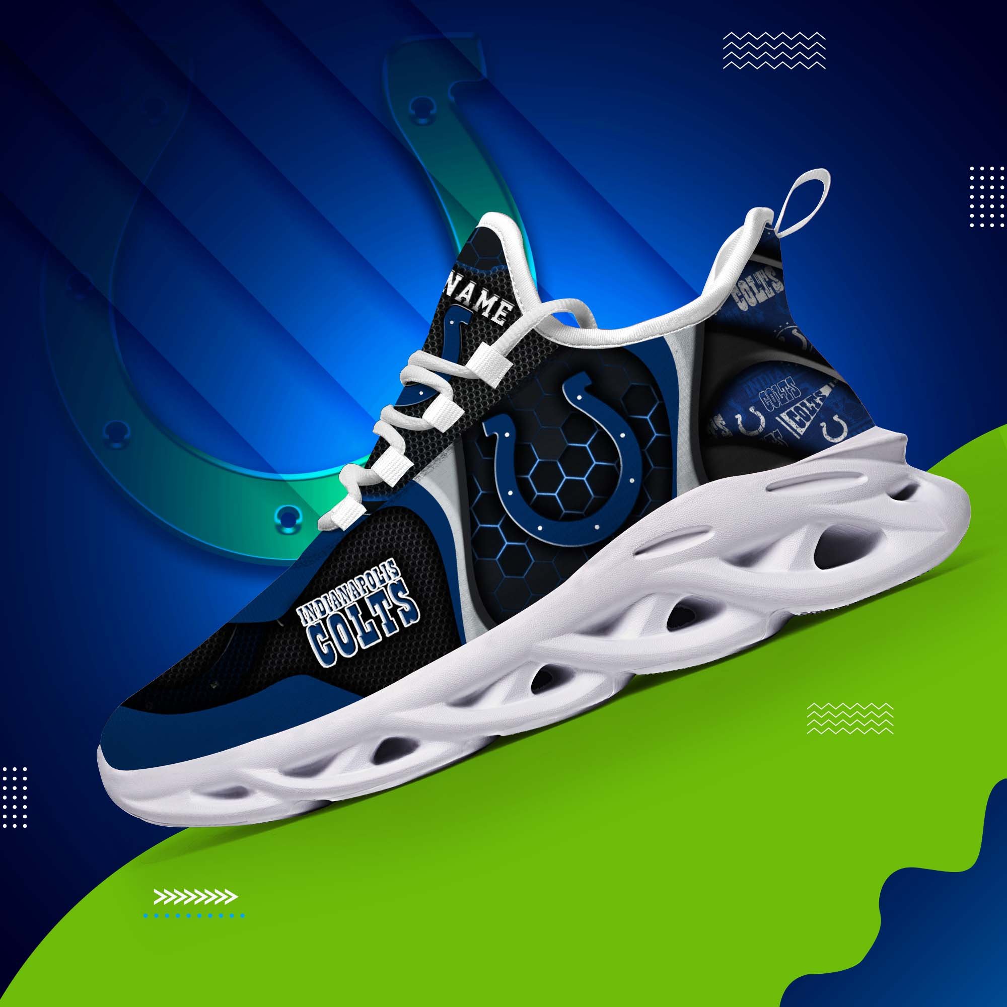 Indianapolis Colts White C Sneakers 2025 Version Personalized Your Name 432