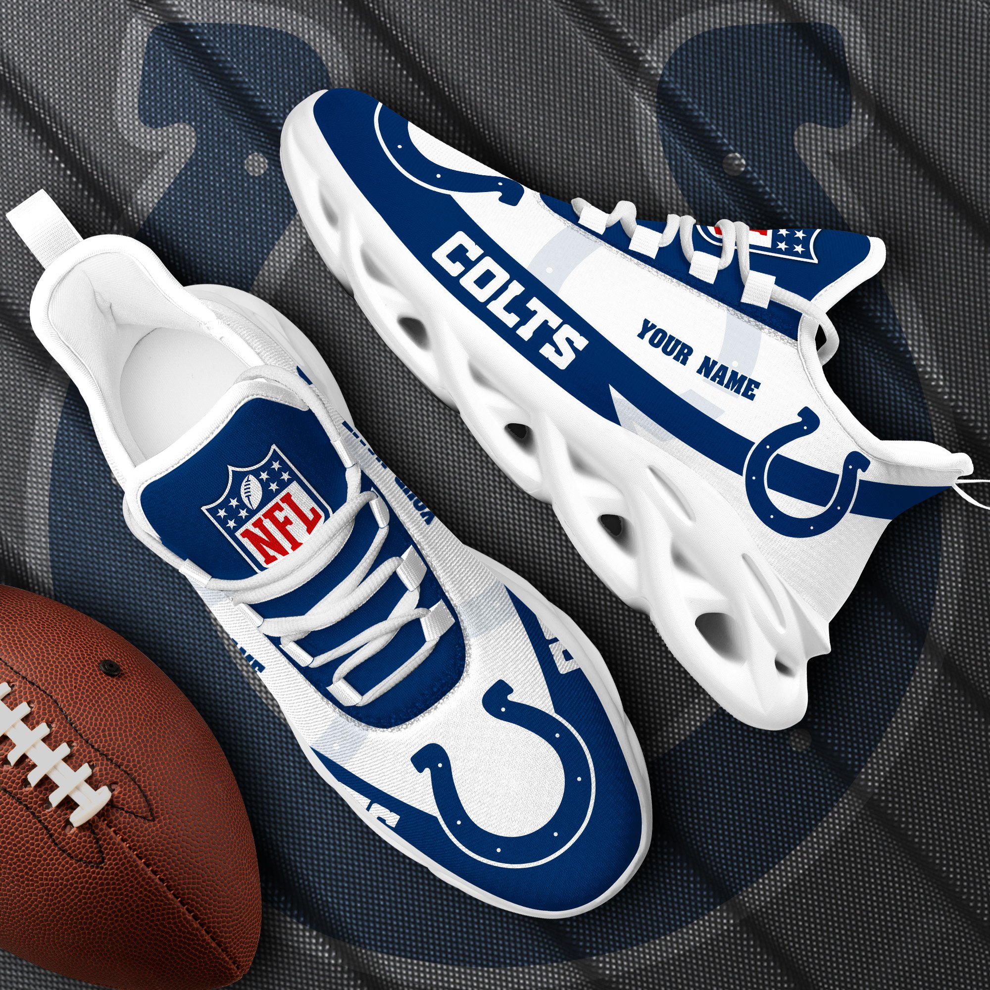 Indianapolis Colts White Max Soul Shoes 2025 Versions Custom Your Name, Sports Gift For Fan, Sport Gifts PH410