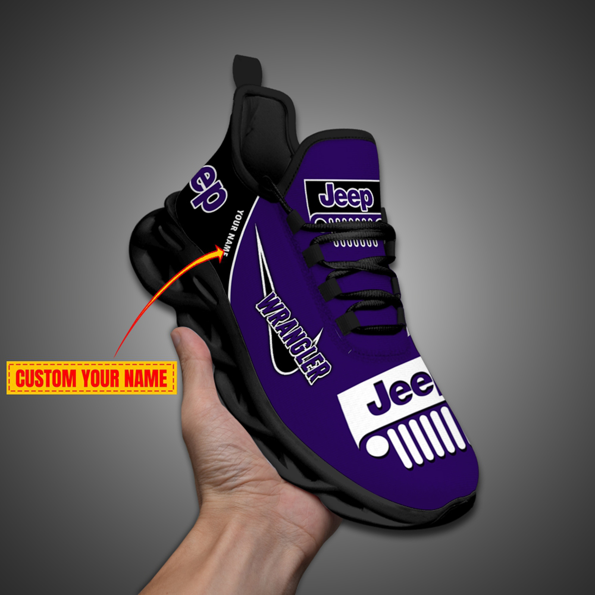 Jeep Custom Name Design Max Soul Sneakers VS11