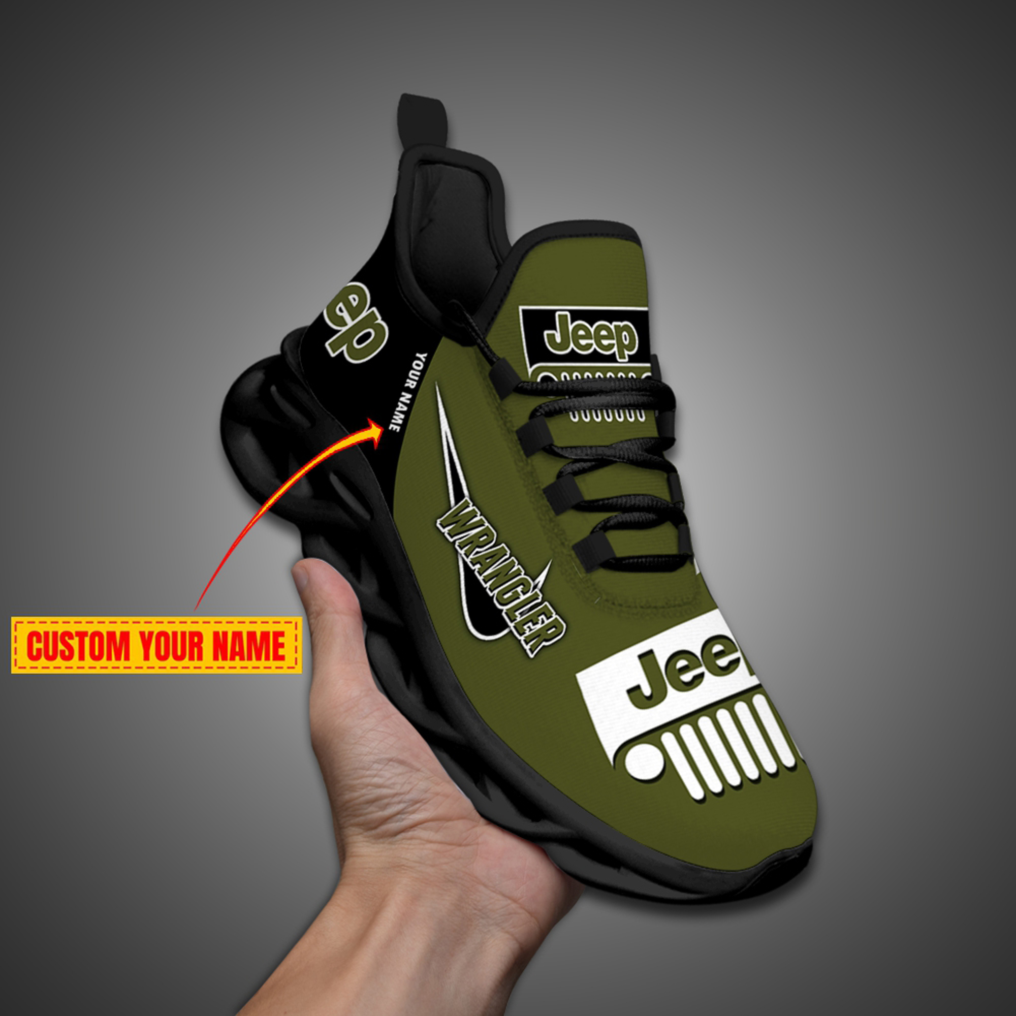 Jeep Custom Name Design Max Soul Sneakers VS11