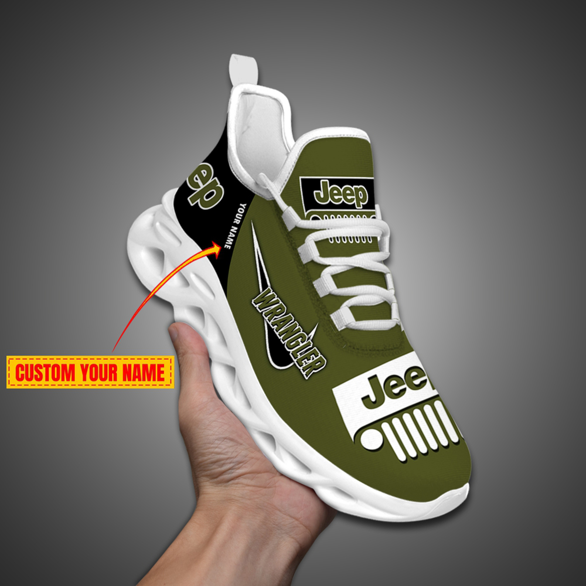 Jeep Custom Name Design Max Soul Sneakers VS11