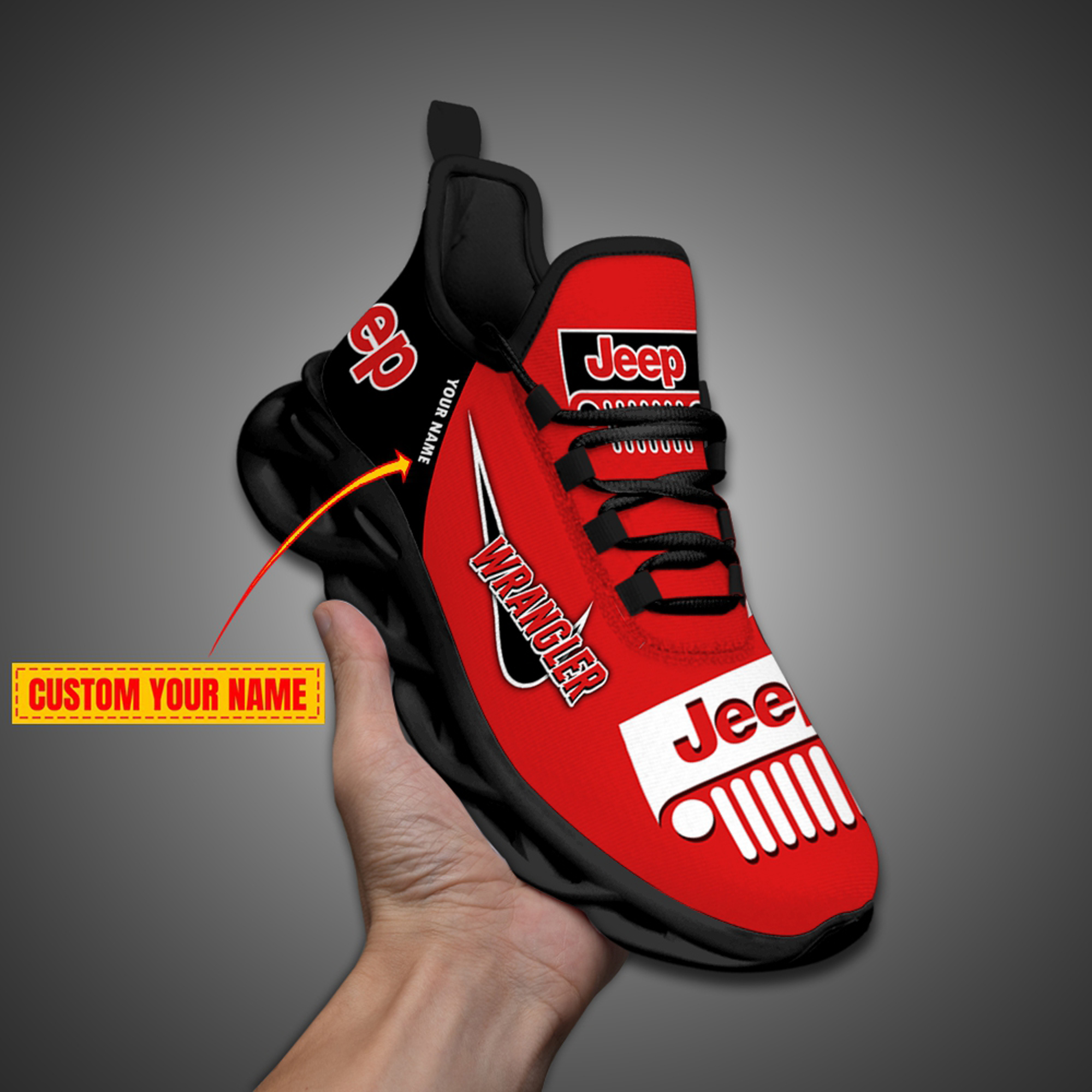 Jeep Custom Name Design Max Soul Sneakers VS11