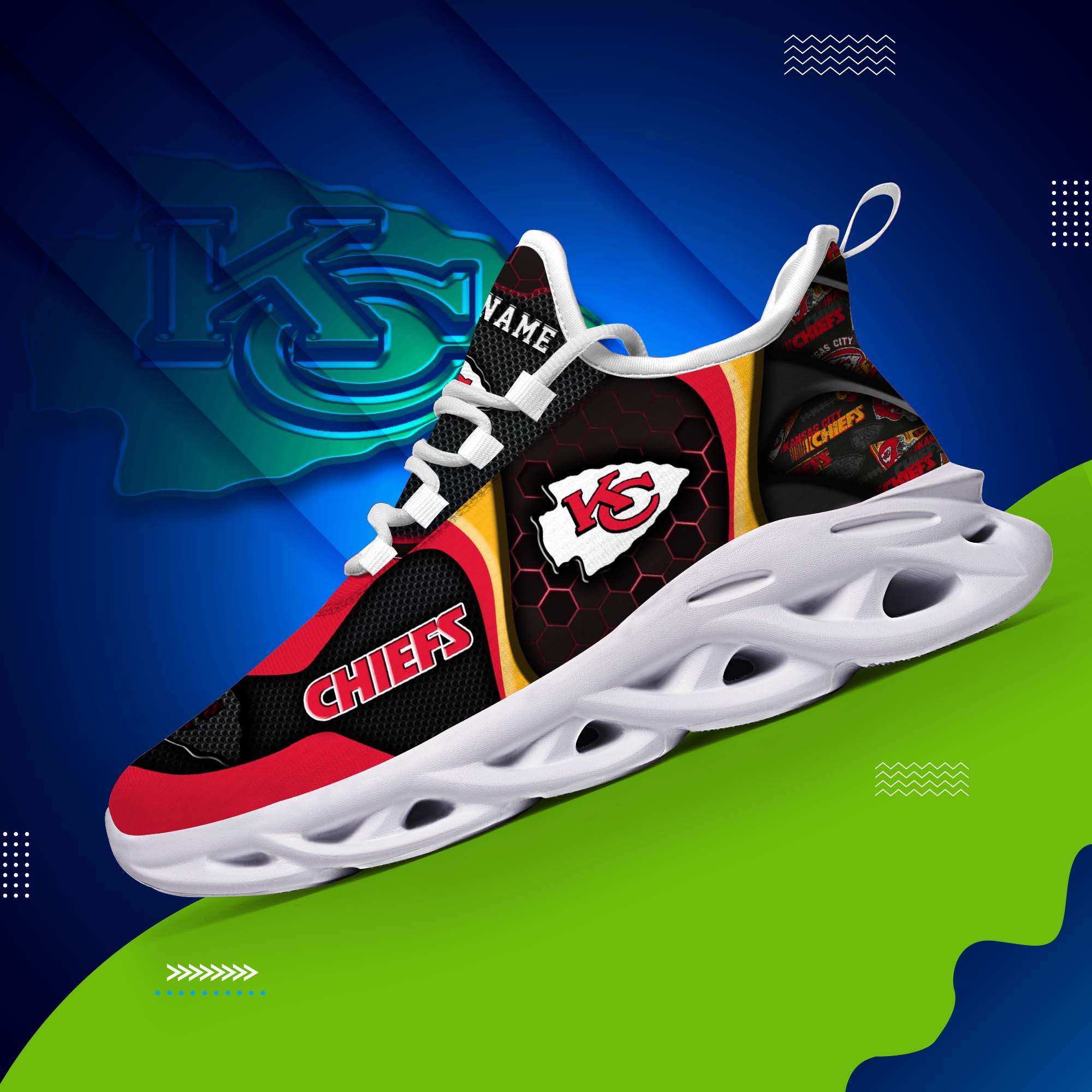 Kansas City Chiefs White C Sneakers 2025 Version Personalized Your Name 432