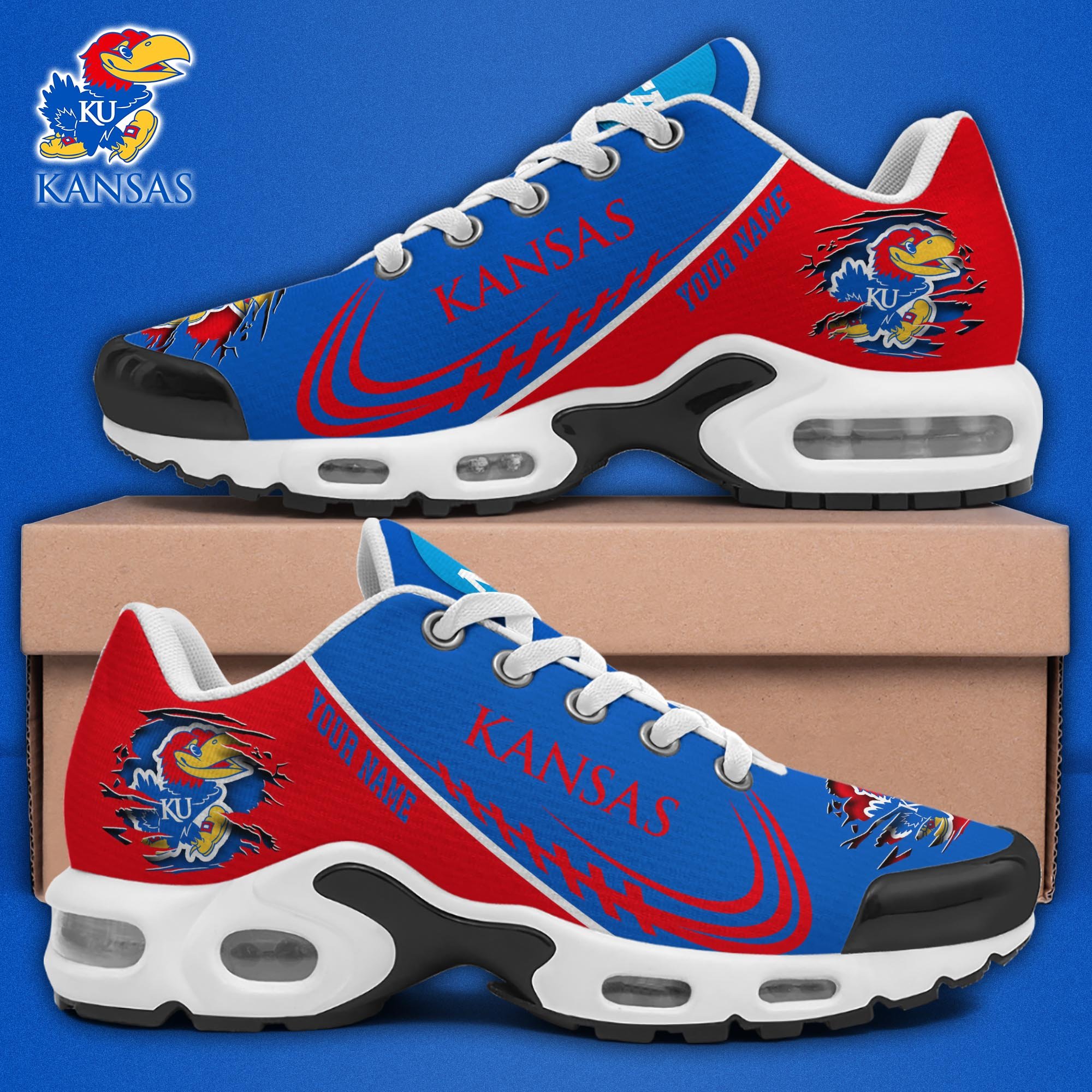 Kansas Jayhawks TN Shoes 2025 Version Custom Name 