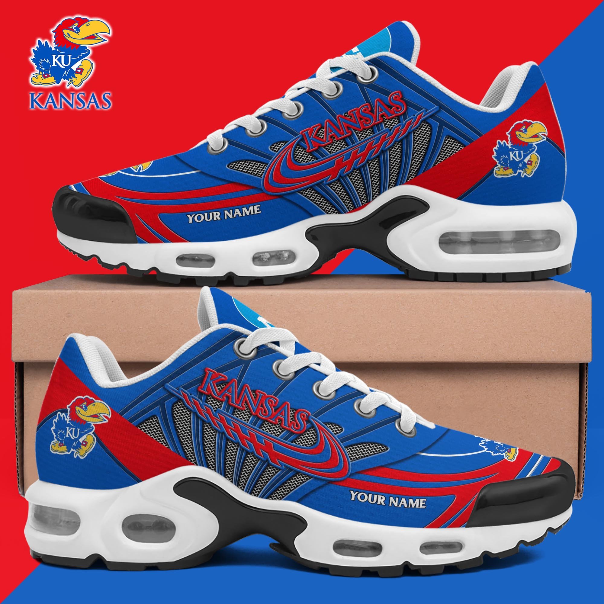 Kansas Jayhawks TN Shoes 2025 Version Custom Your Name 
