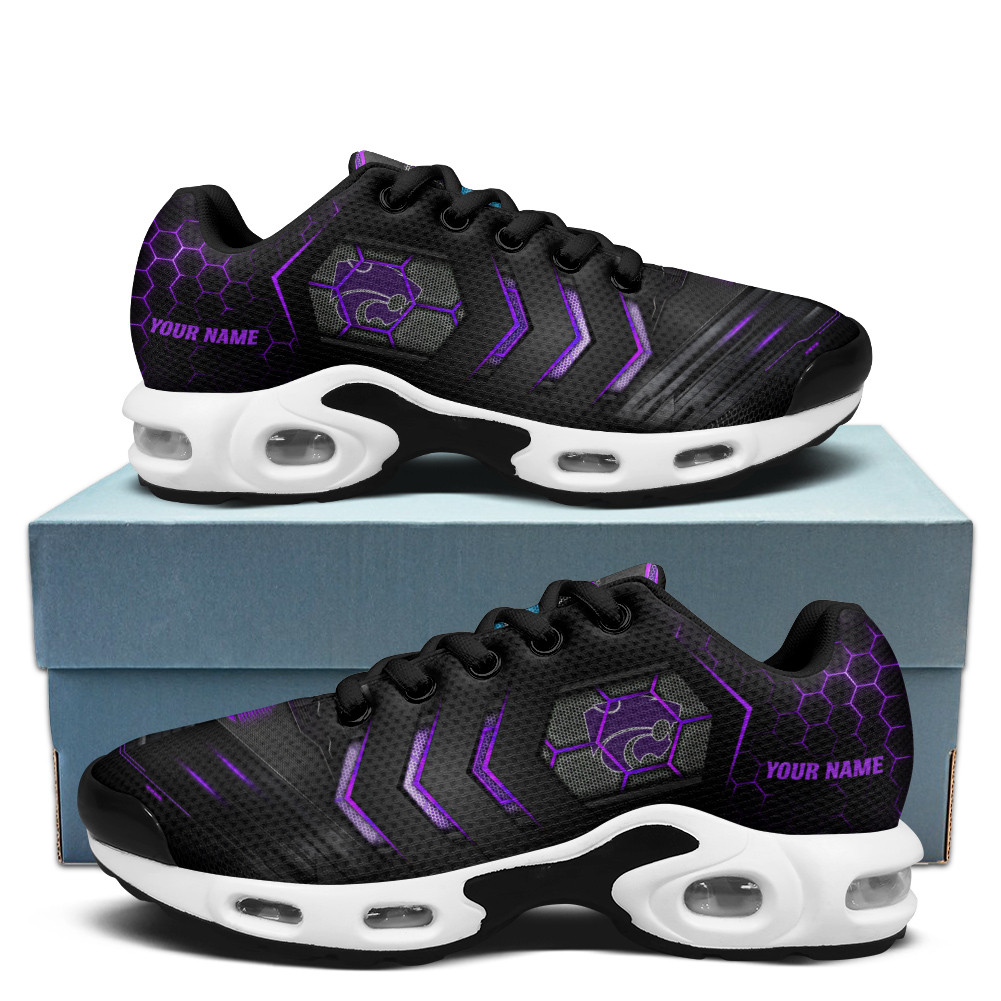 Kansas State Personalized Name Team Colors Arrow Line Beehive Pattern TN Air Max Shoes Air Cushion Sneakers