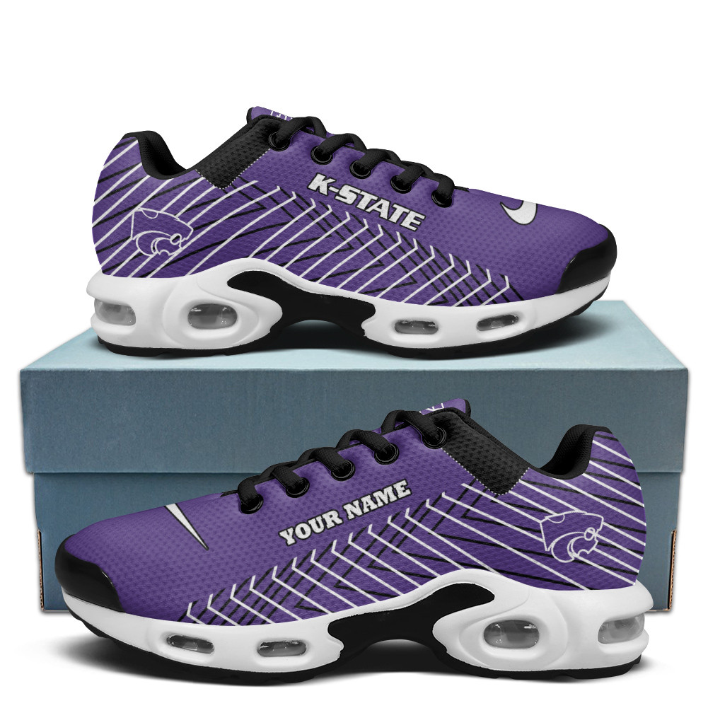 Kansas State Personalized Name Team Colors Jagged Lines TN Air Max Shoes Air Cushion Sneakers