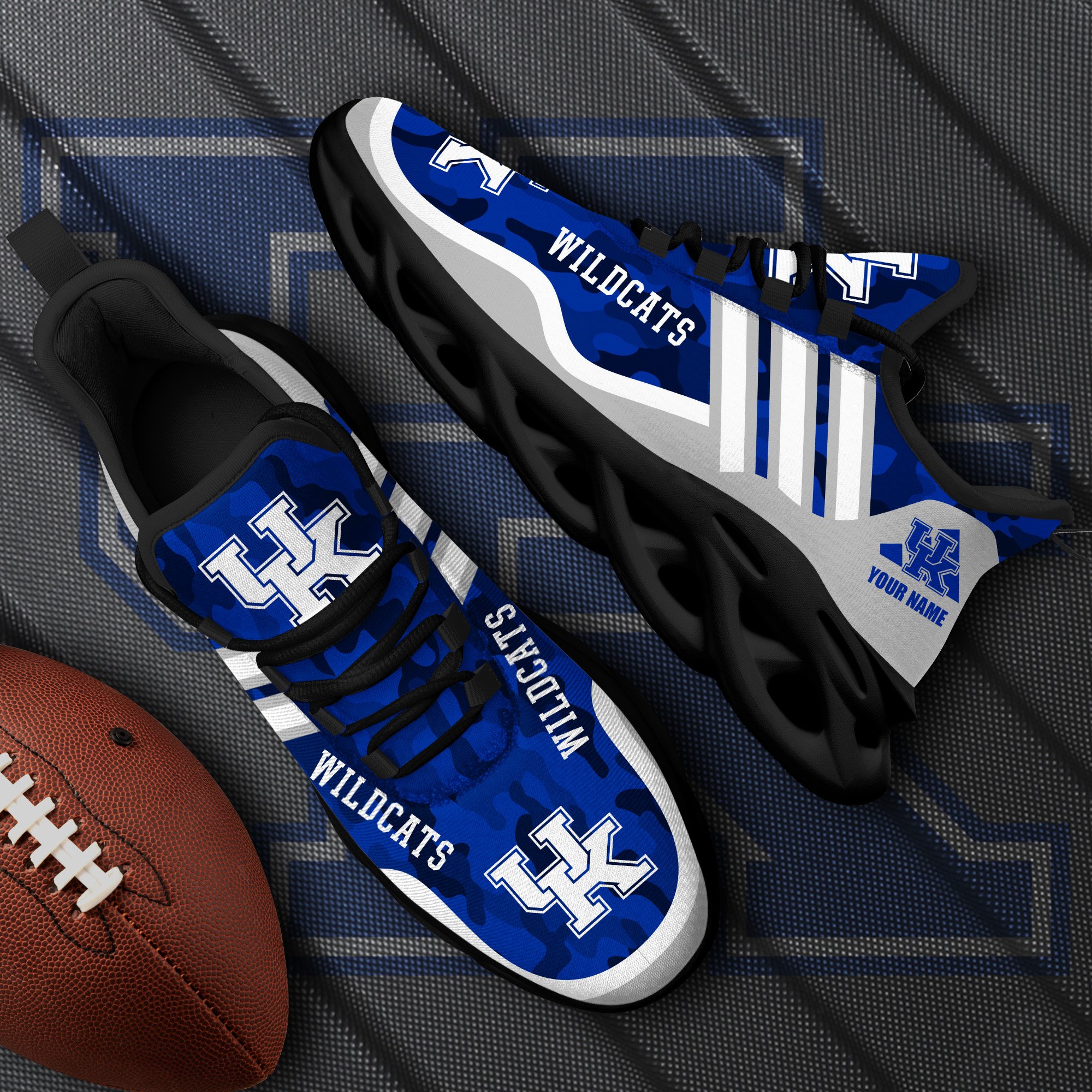 Kentucky Wildcats Black Max Soul Shoes 2025 Versions Custom Name 466
