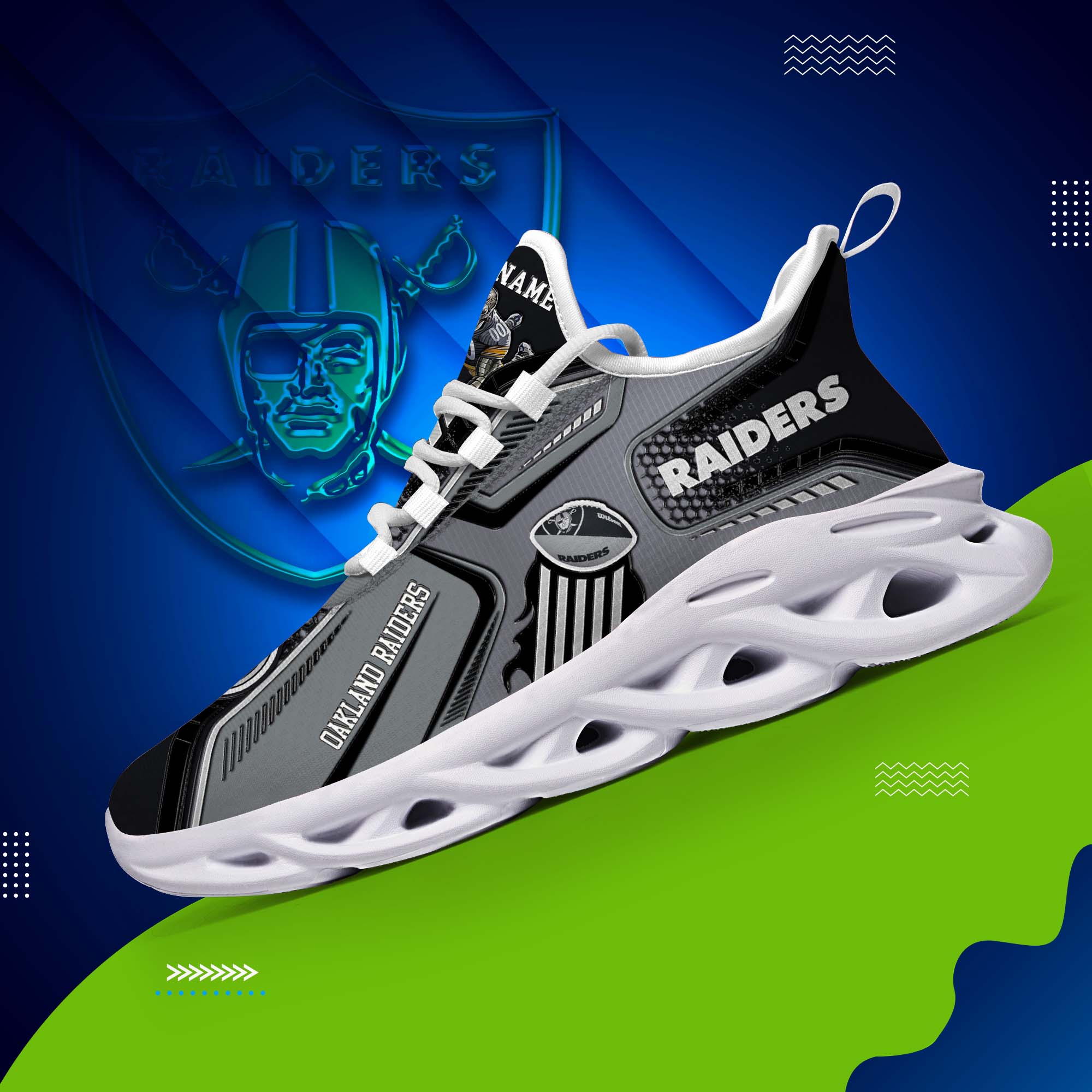 Las Vegas Raiders White C Sneakers 2025 Version Personalized Your Name, Sport Sneakers , Sport Gifts PH605