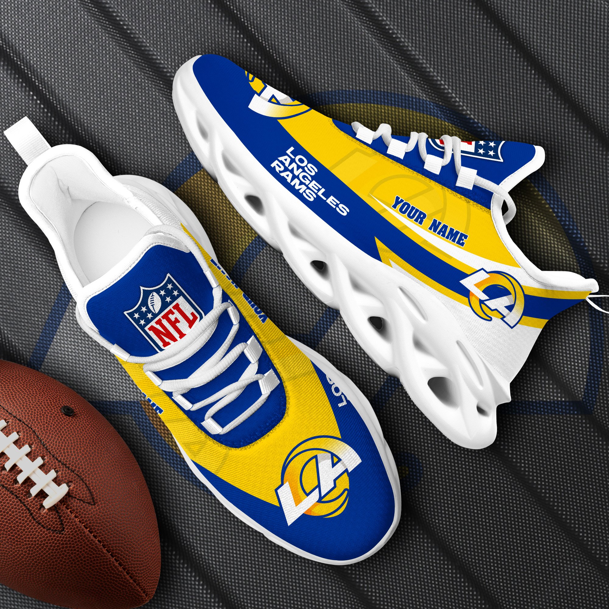 Los Angeles Rams White Max Soul Shoes 2025 Versions Custom Your Name, Sports Gift For Fan, Sport Gifts PH410