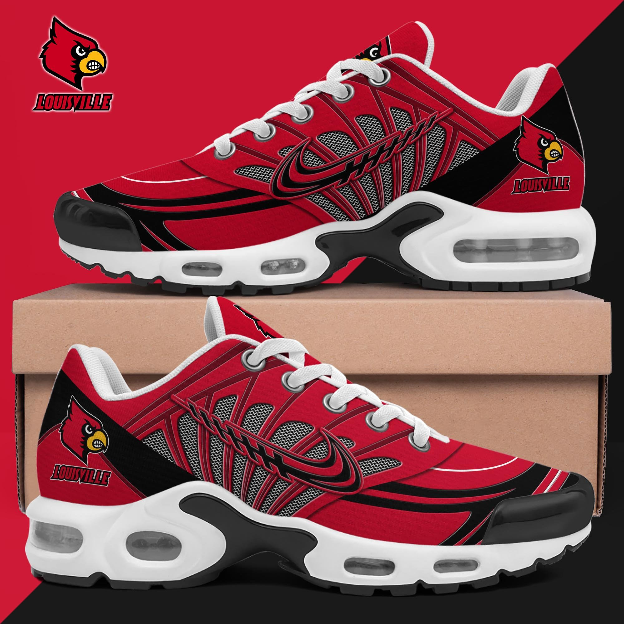 Louisville Cardinals TN Shoes 2025 Version Custom Name 135