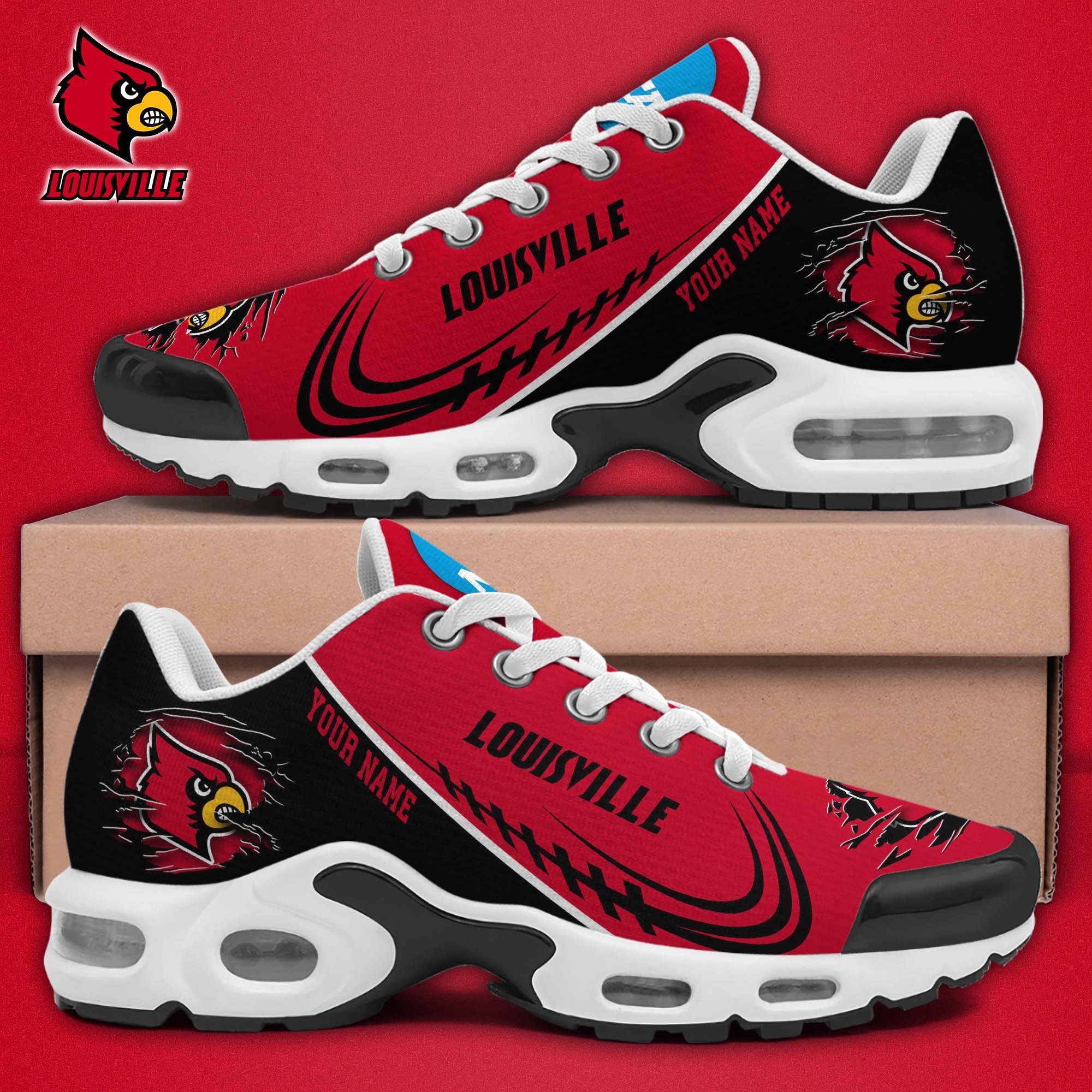 Louisville Cardinals TN Shoes 2025 Version Custom Name