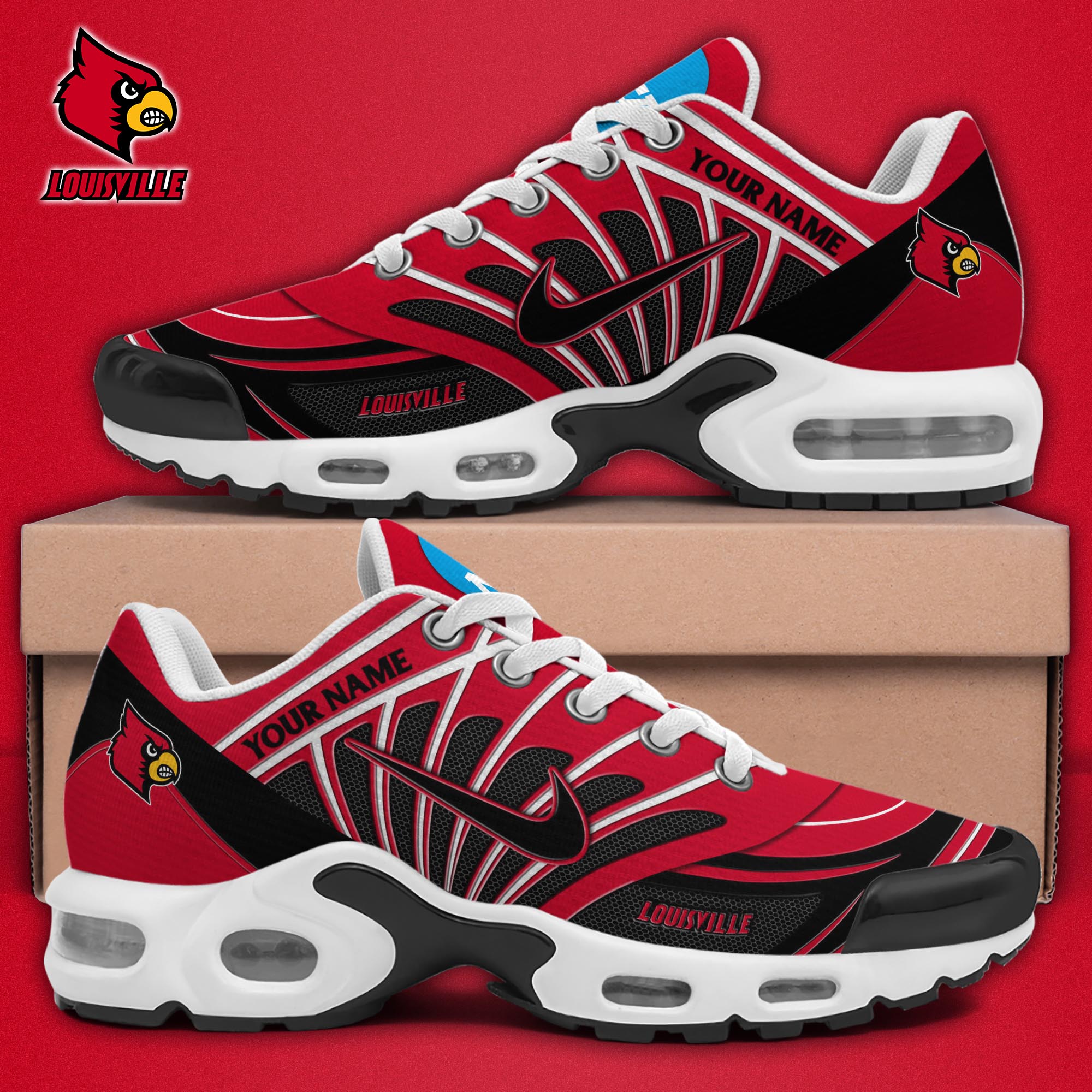 Louisville Cardinals TN Shoes 2025 Version Custom Name 