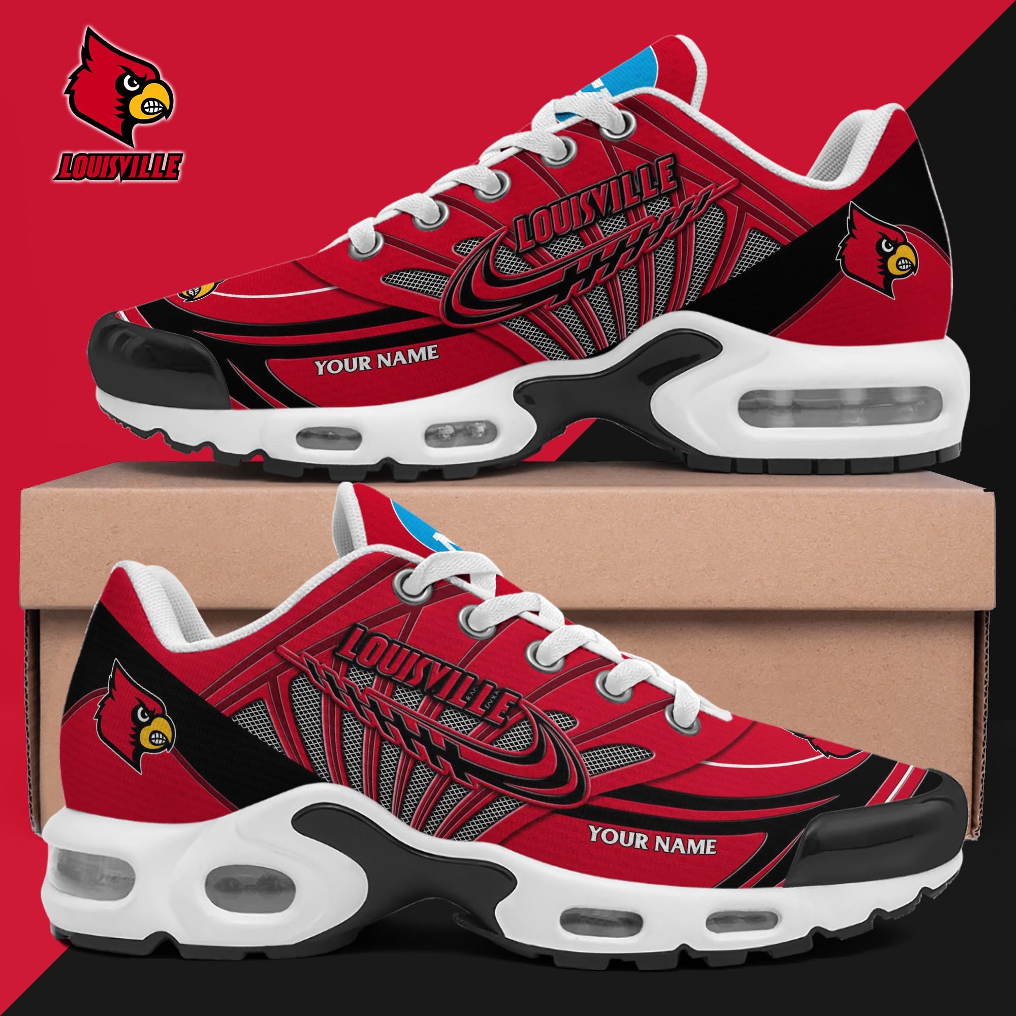 Louisville Cardinals TN Shoes 2025 Version Custom Your Name 