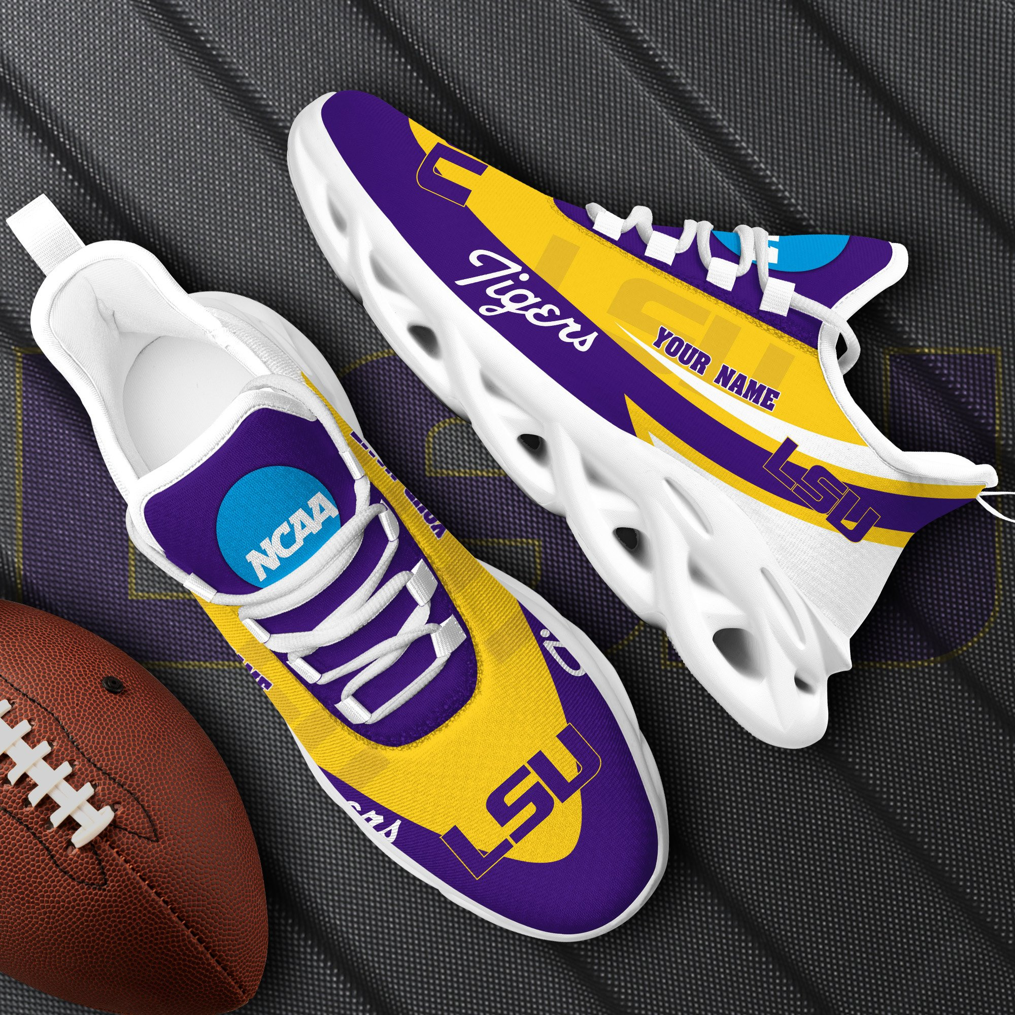 LSU TIGERS White Max Soul Shoes 2025 Versions Custom Your Name, Sports Gift For Fan PH019