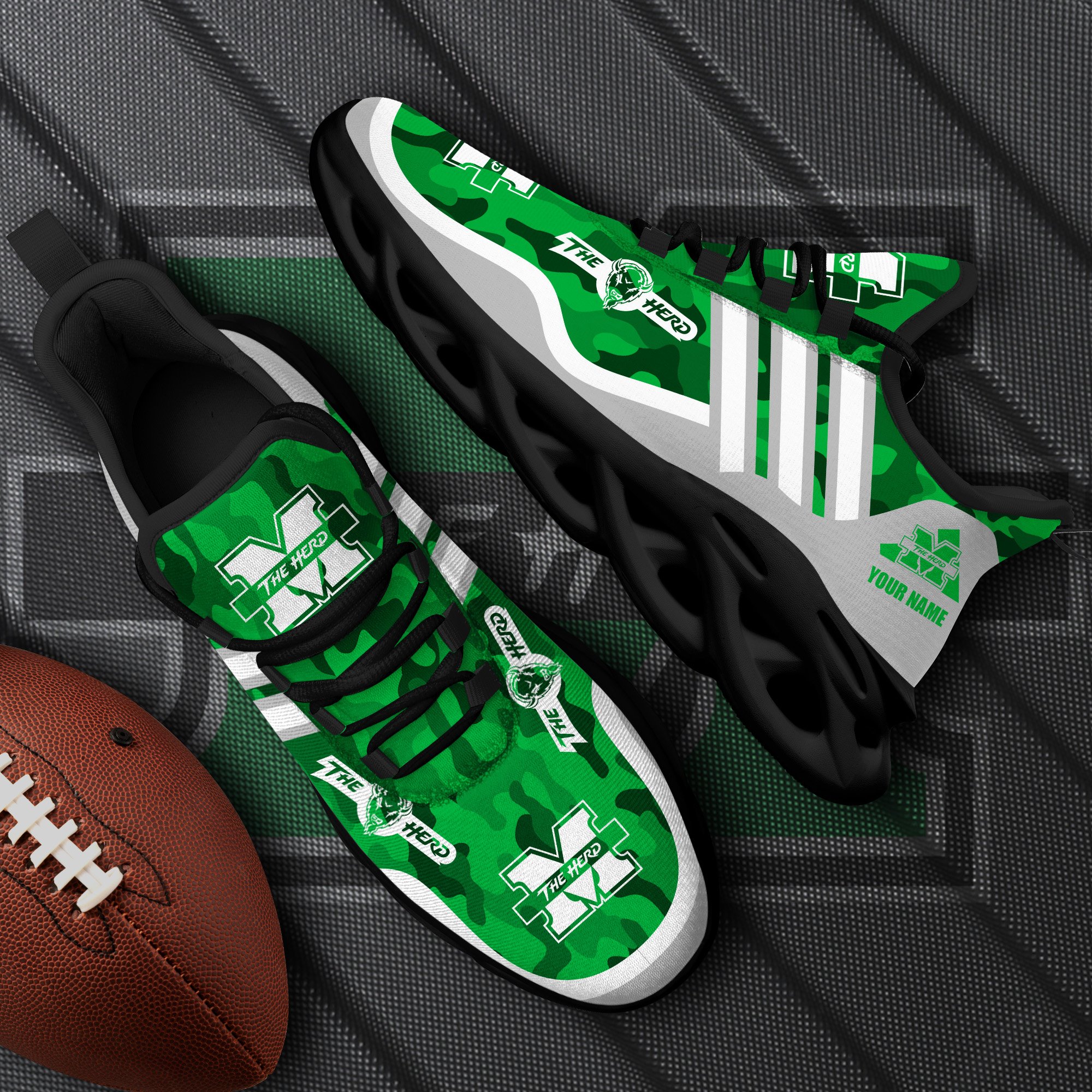 Marshall Thundering Herd Black Max Soul Shoes 2025 Versions Custom Name 466