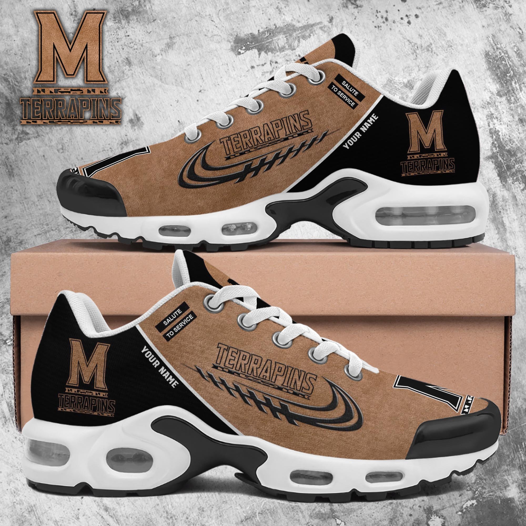 Maryland Terrapins TN Shoes 2025 Version Custom Name, Shoes For Football Fans, Fan Gifts PH637