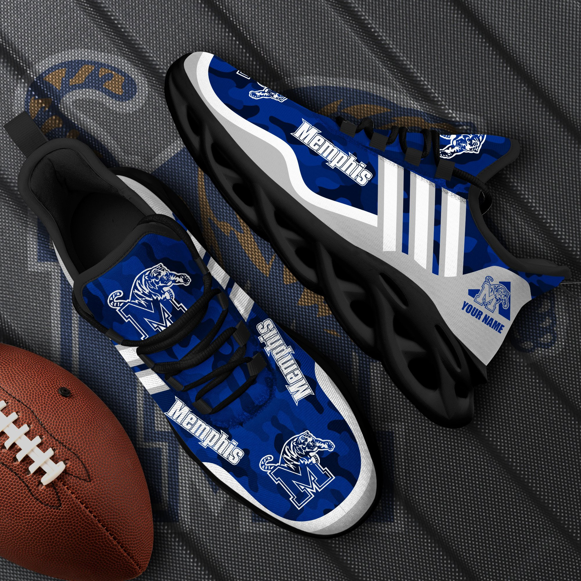 Memphis Tigers Black Max Soul Shoes 2025 Versions Custom Name 466