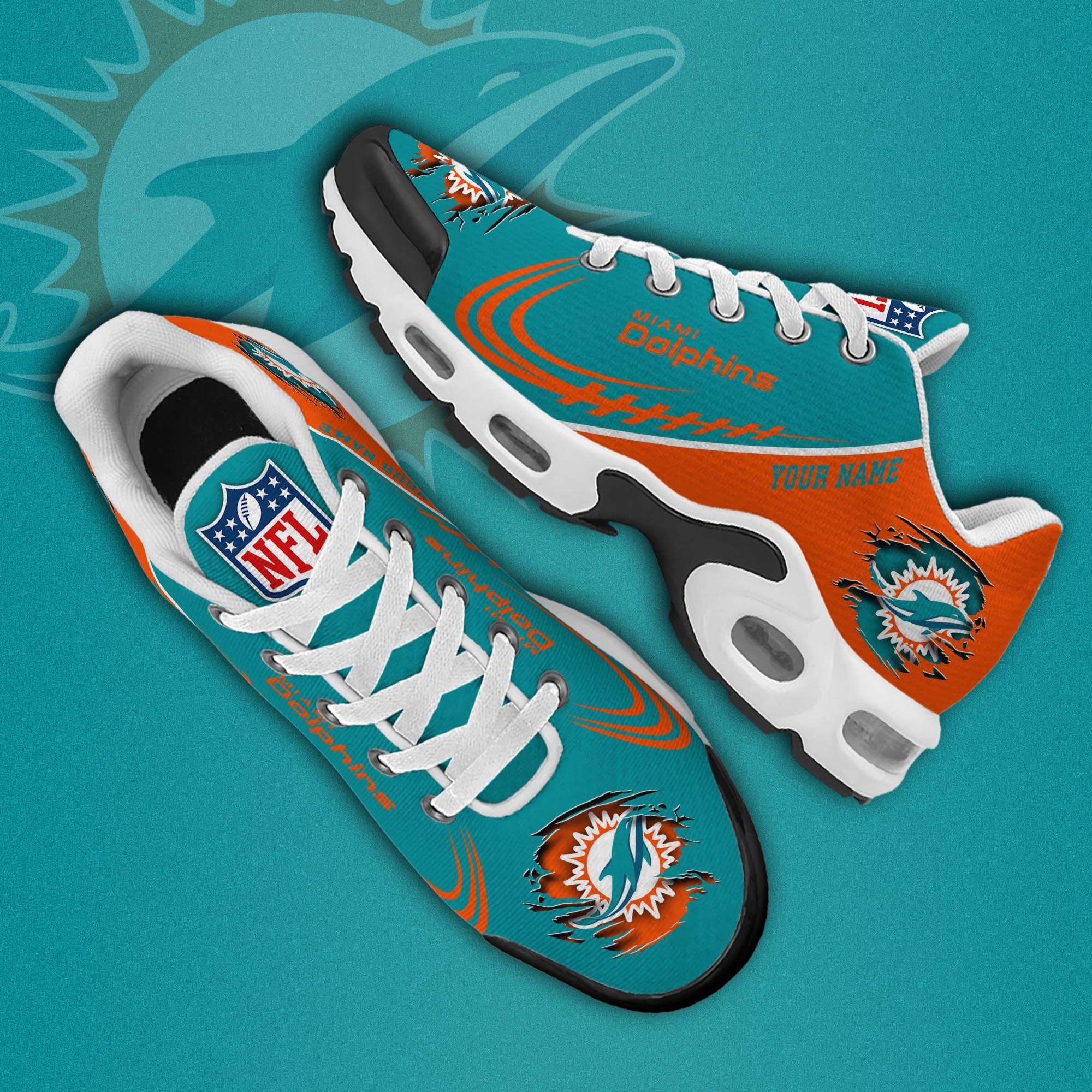 Miami Dolphins TN Shoes 2025 Version Custom Name
