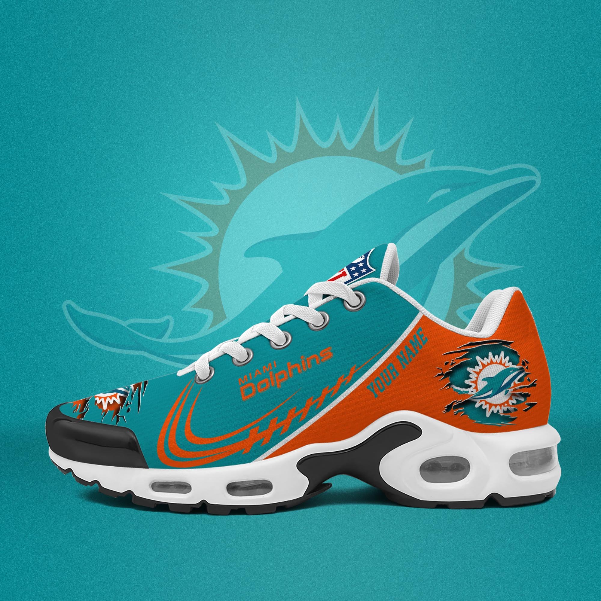 Miami Dolphins TN Shoes 2025 Version Custom Name