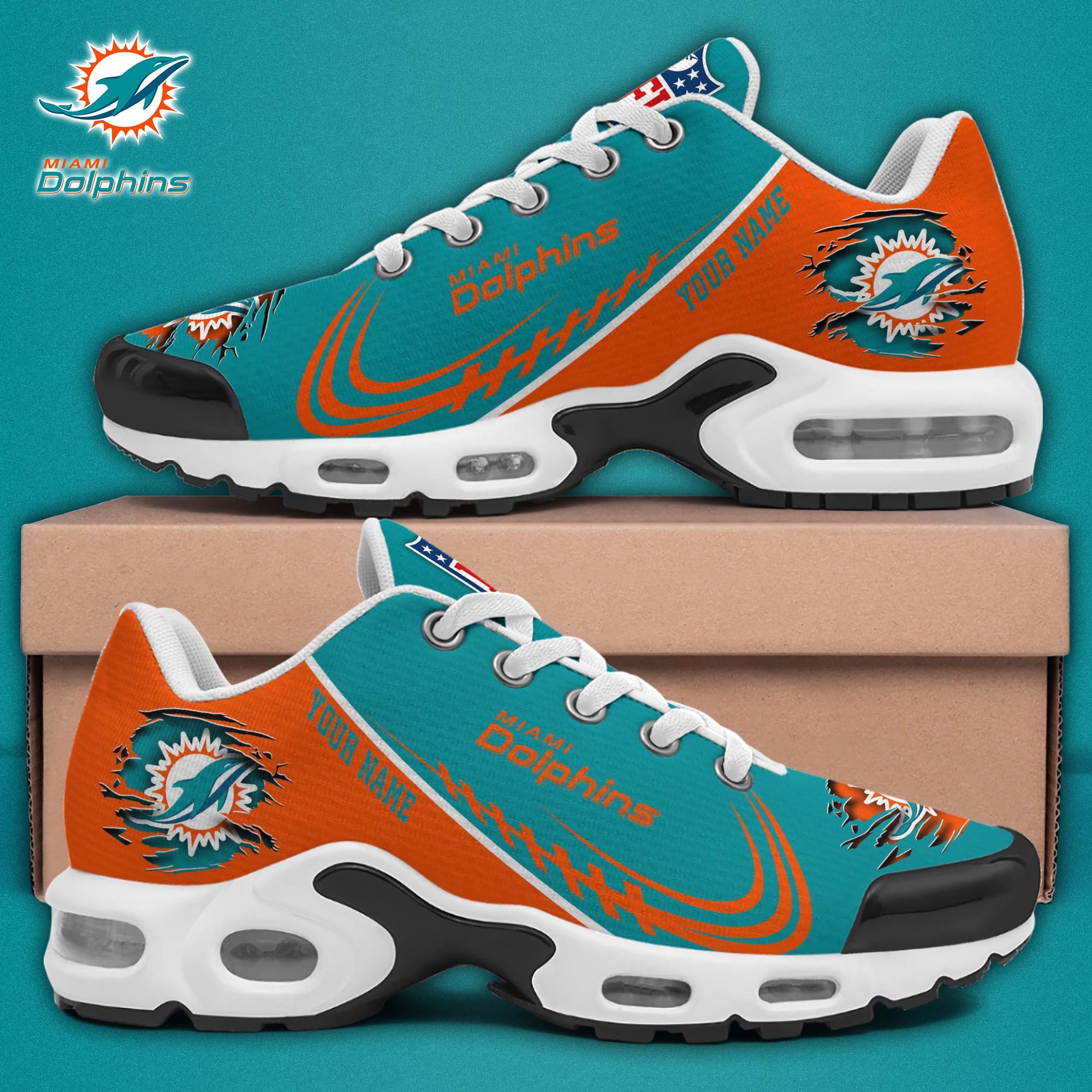 Miami Dolphins TN Shoes 2025 Version Custom Name