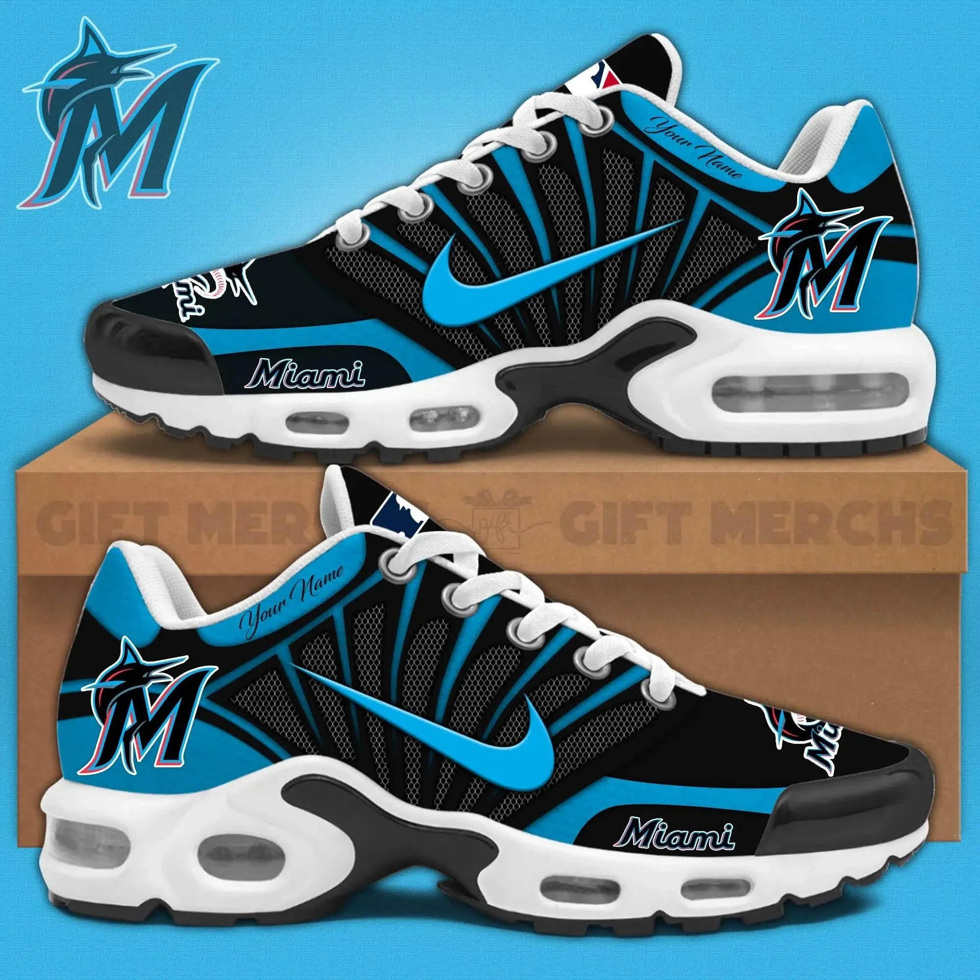 Miami Marlins Customized Premium Sport Shoes