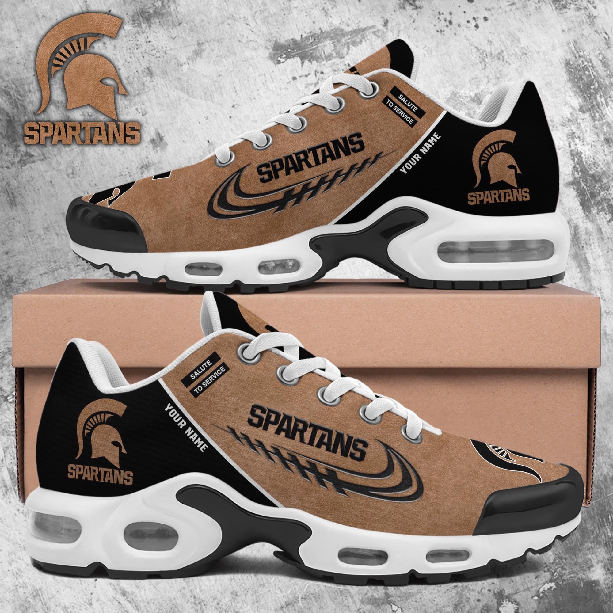Michigan State Spartans TN Shoes 2025 Version Custom Name, Shoes For Football Fans, Fan Gifts PH637