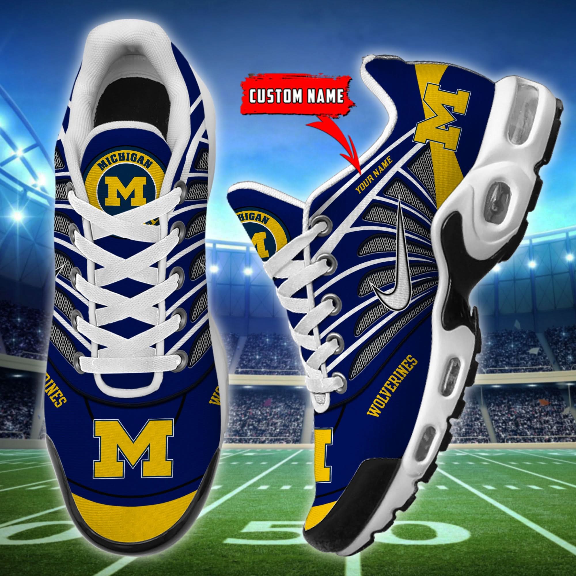 Michigan Wolverines  Air Max Plus Shoes - Limited