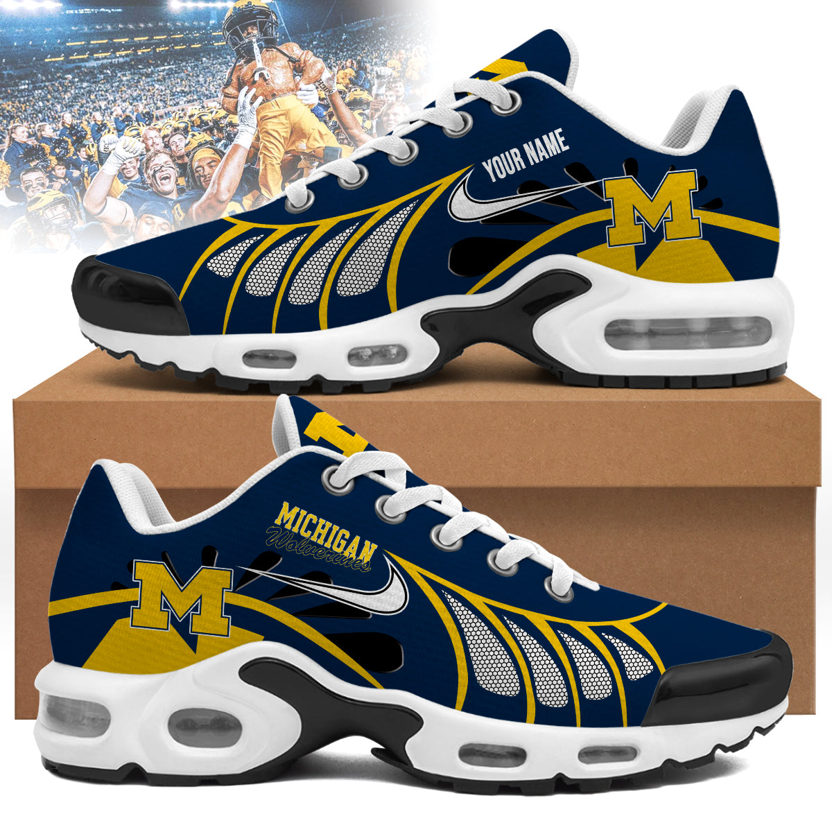 Michigan Wolverines  Personalized Air Max Shoes 