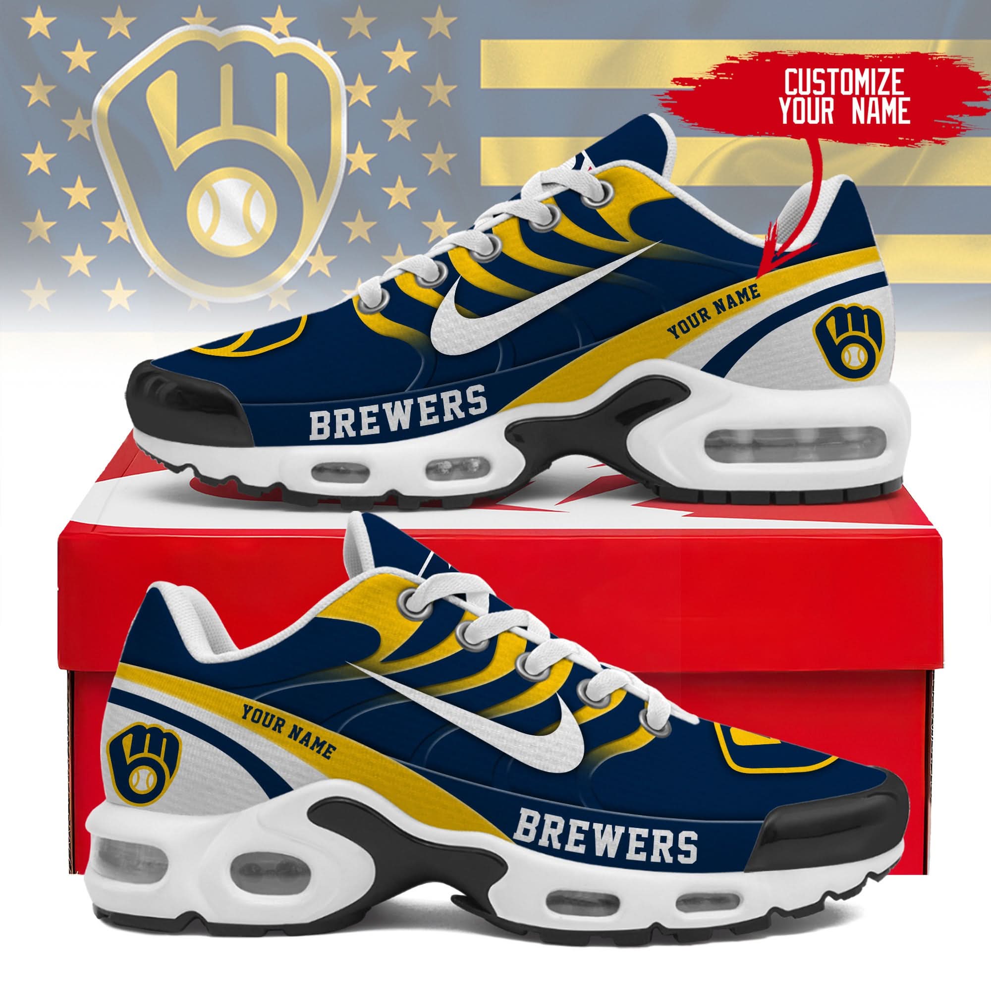 Milwaukee Brewers Personalized Air Max Shoes 300525