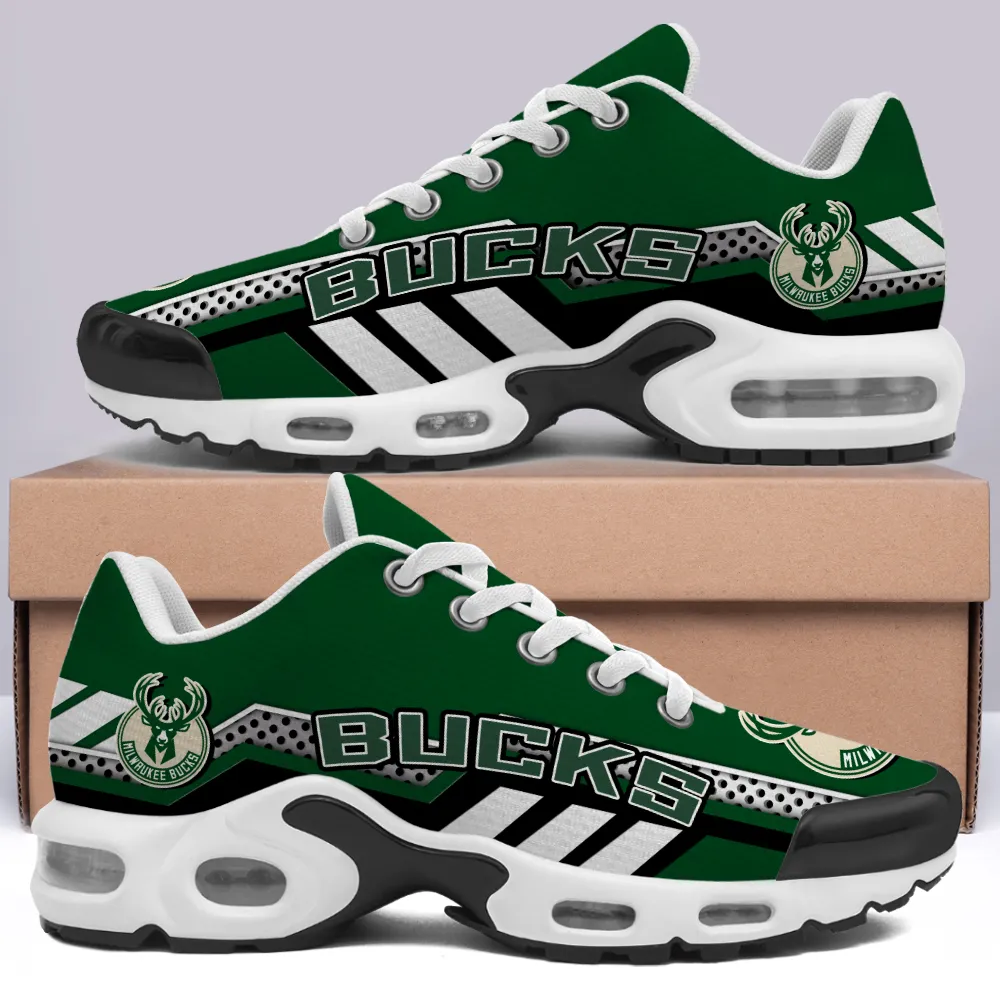 Milwaukee Bucks Personalized Name Team Mix Colors Sport Team TN Air Max Shoes Air Cushion Sneakers 897WC-7532