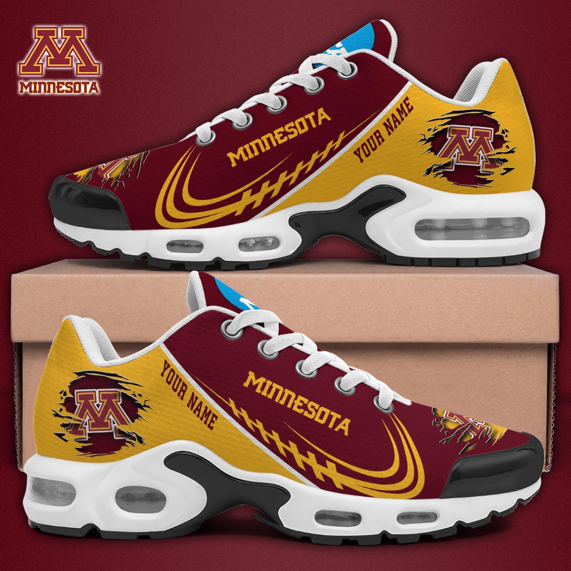 Minnesota Golden Gophers TN Shoes 2025 Version Custom Name 