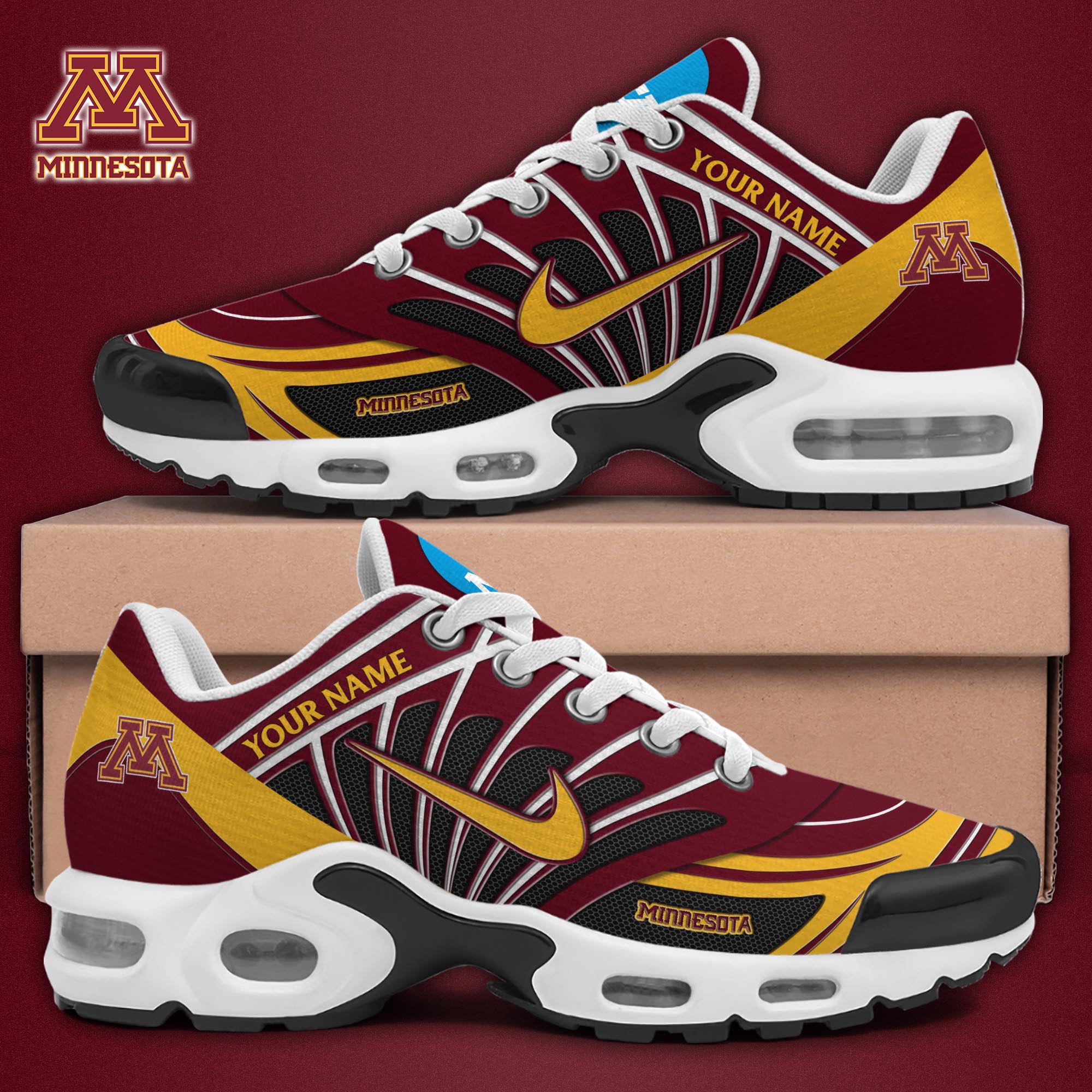 Minnesota Golden Gophers TN Shoes 2025 Version Custom Name 