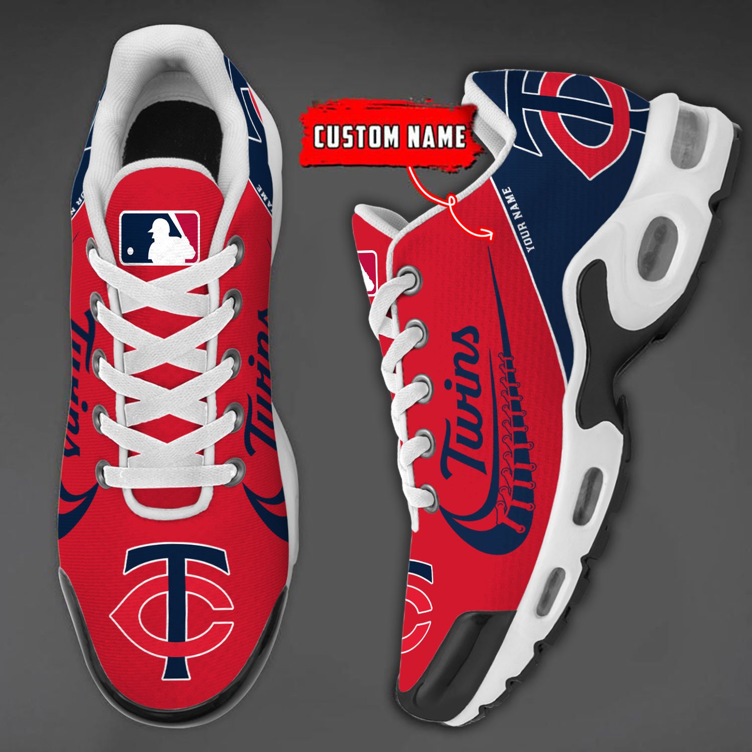 Minnesota Twins Team Logo Baseball God Wings Air Max Shoes Sneaker