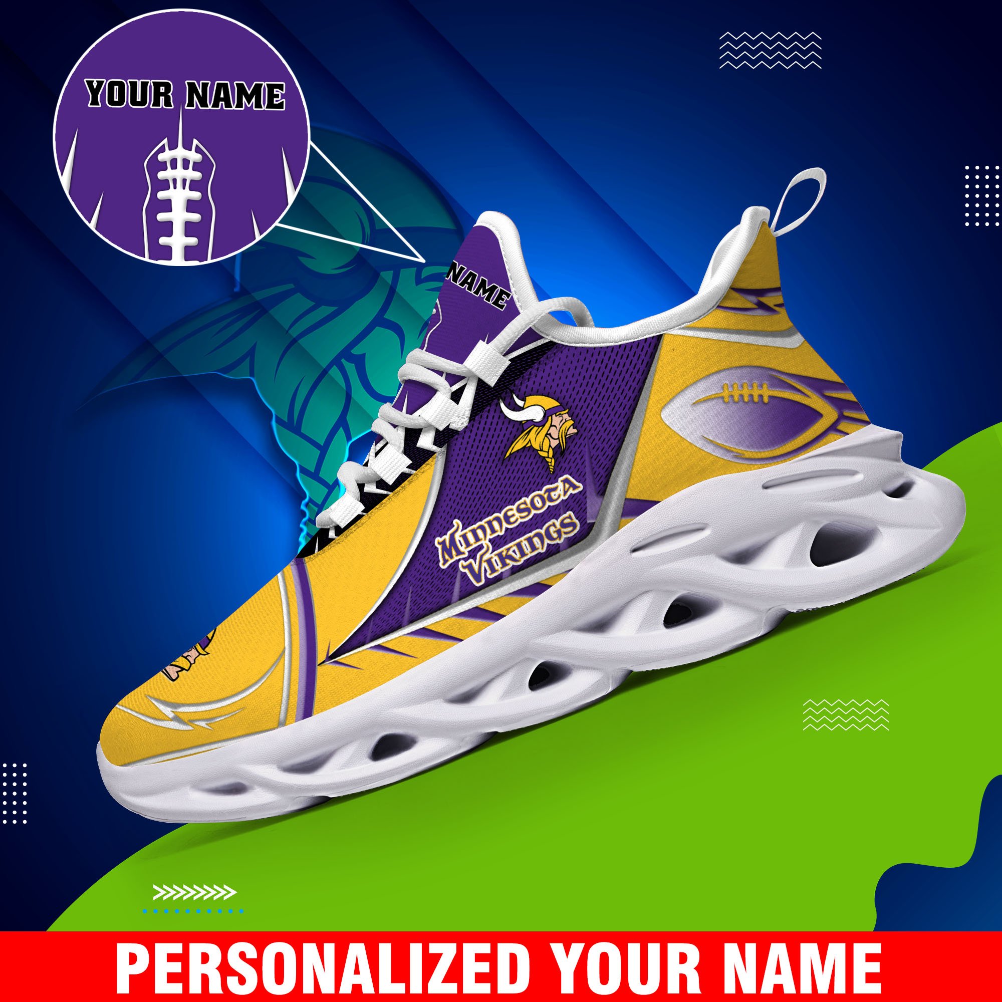 Minnesota Vikings Sport White C Sneakers 2025 Version Personalized Your Name 528